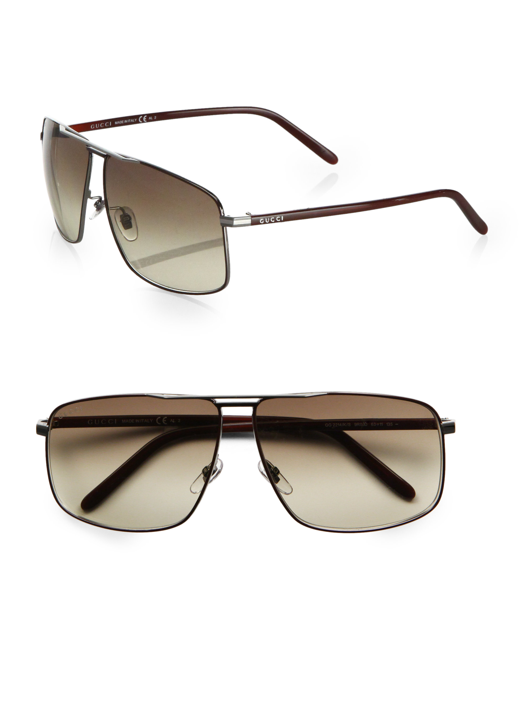 gucci men's navigator sunglasses