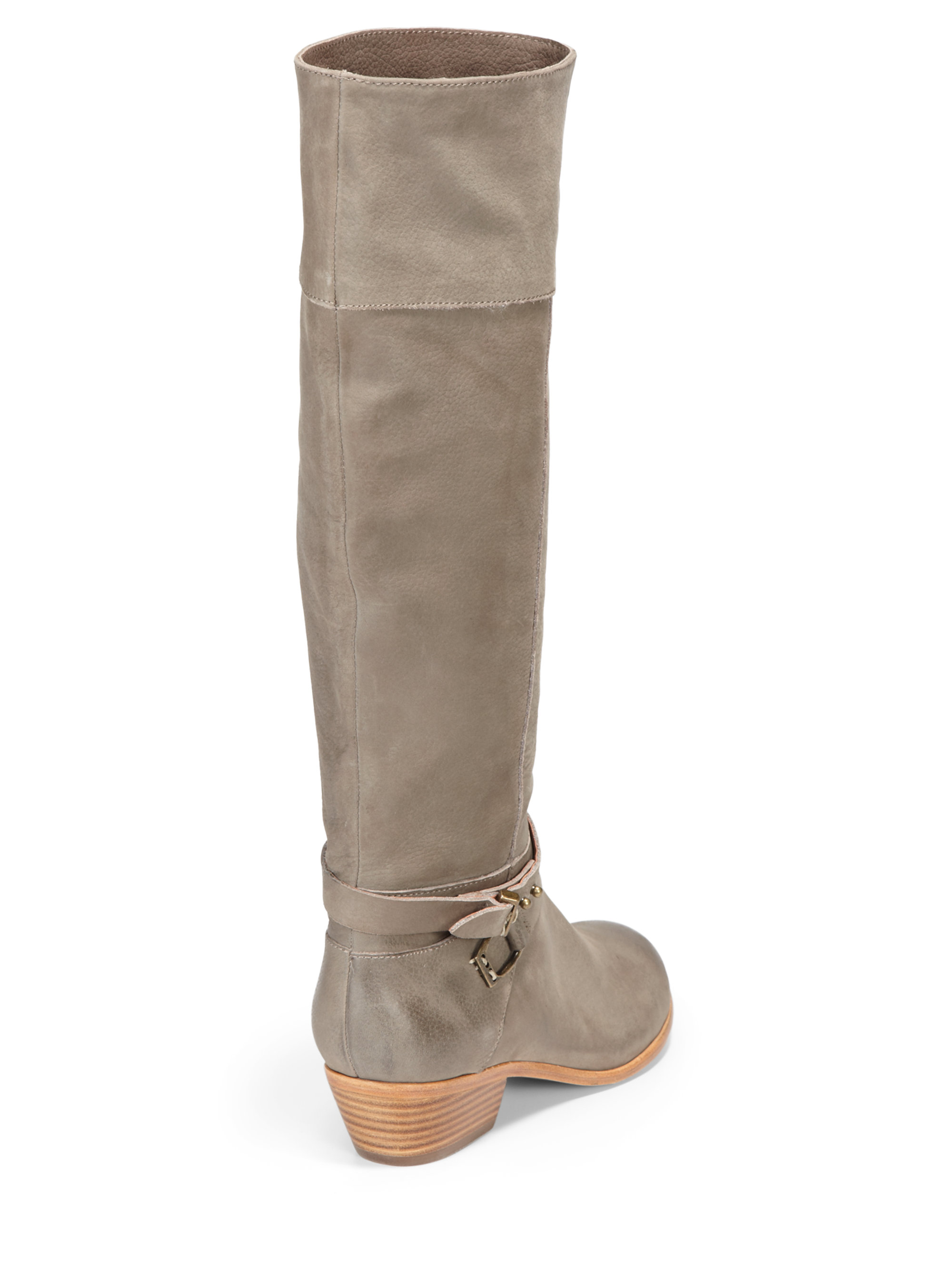 tall grey boots with heel