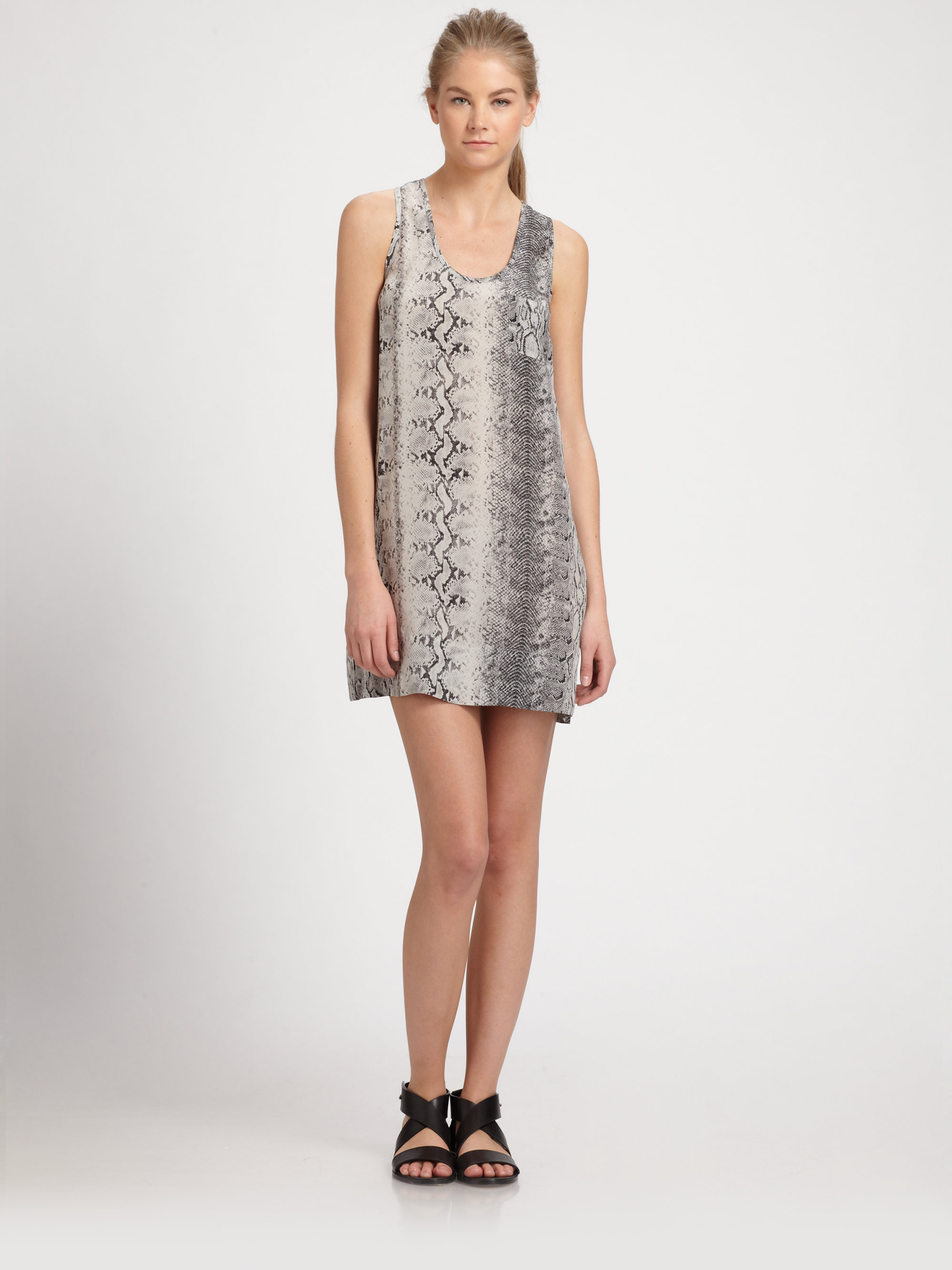 snakeskin silk dress