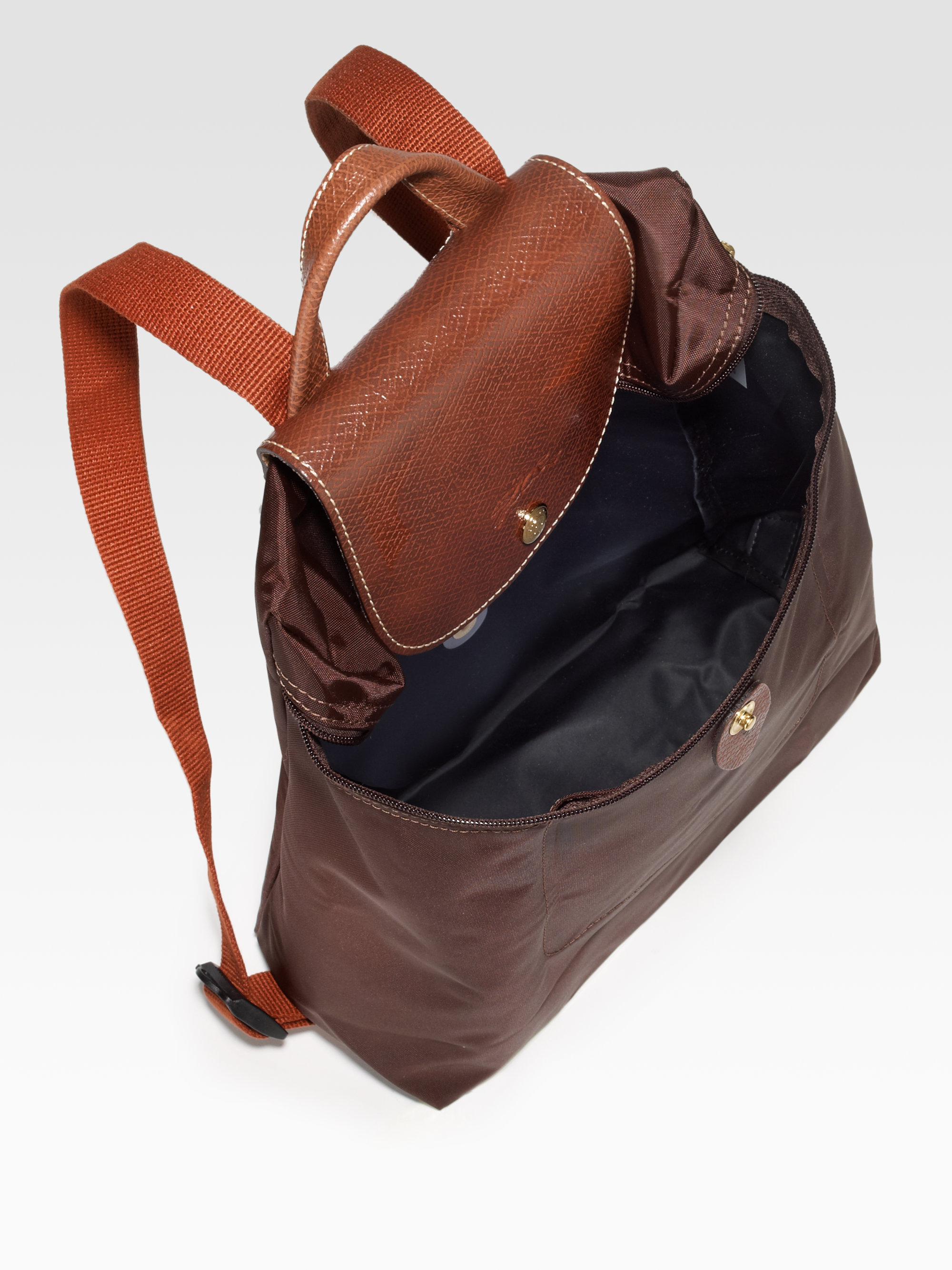 Longchamp Le Plaige Nylon Backpack In Chocolate Brown Lyst