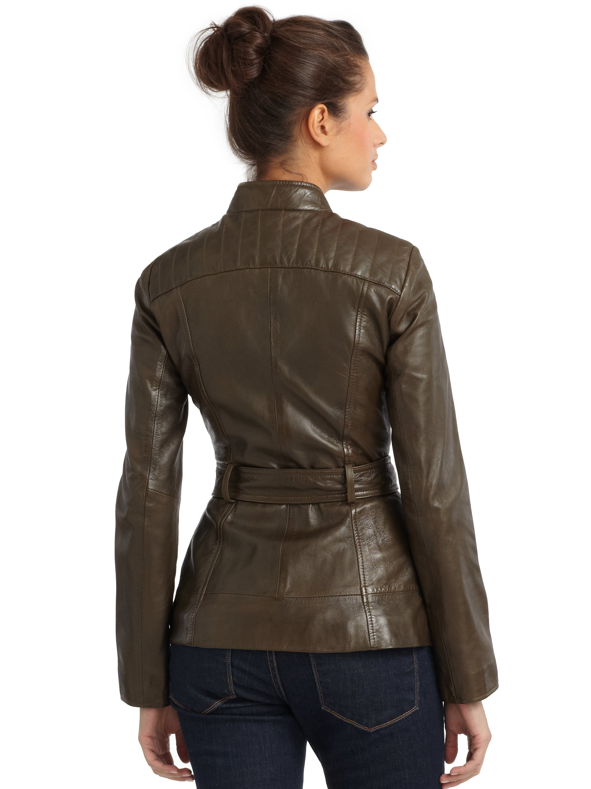 trapper leather coat