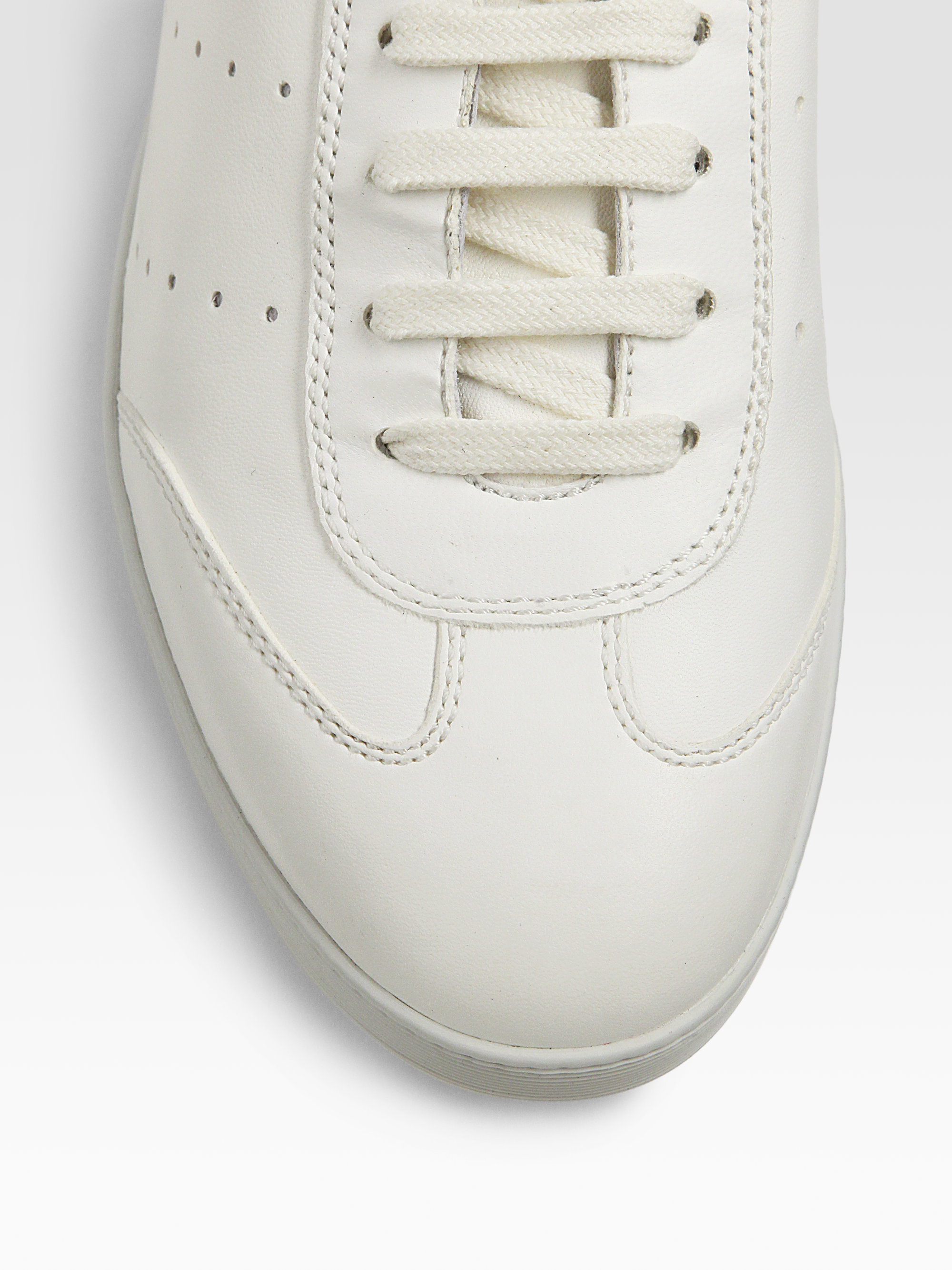 Moncler New Biarritz Leather Sneakers in White for Men - Lyst