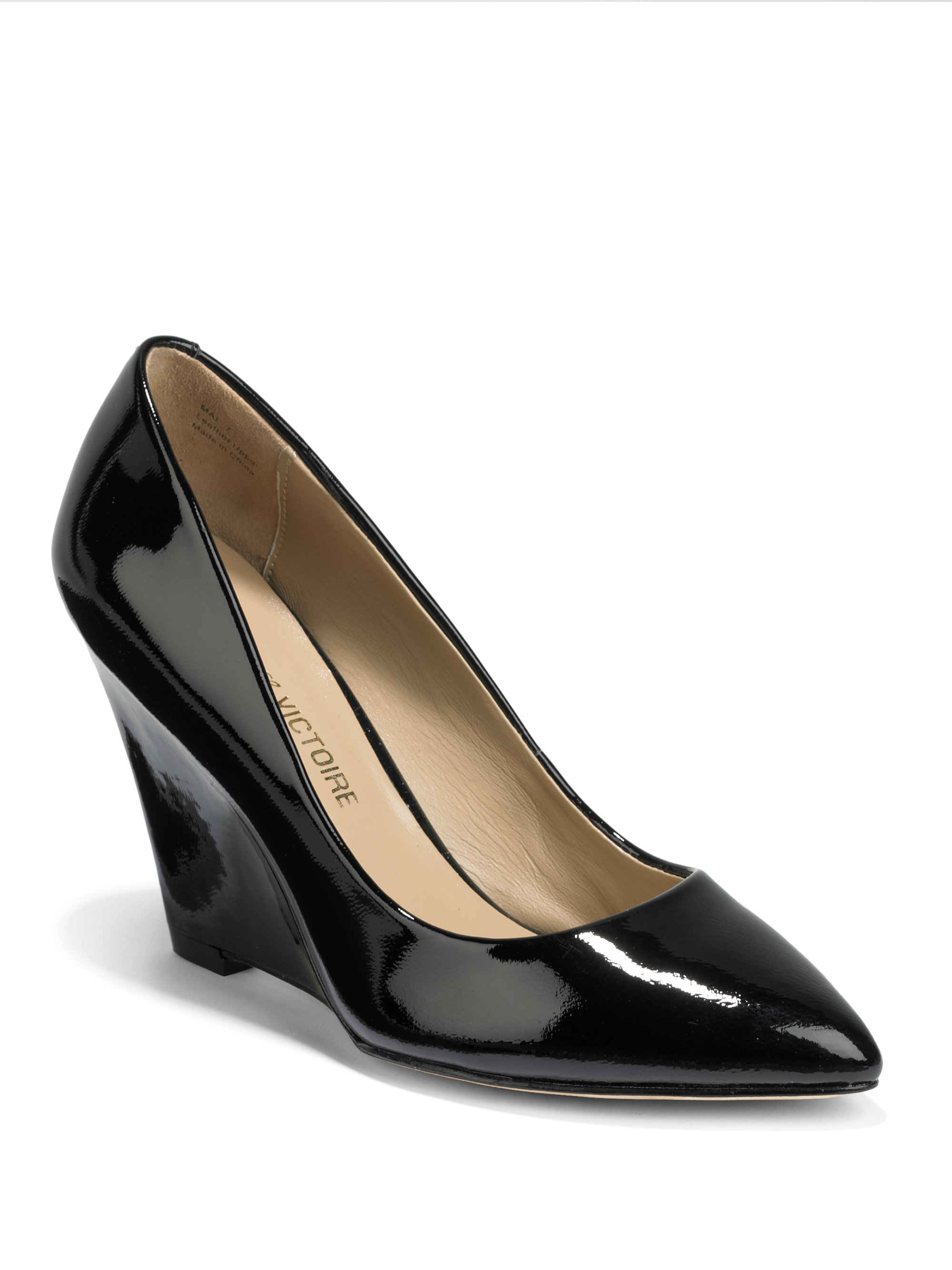 Pour La Victoire Mai Patent Leather Wedge Pumps in Black | Lyst