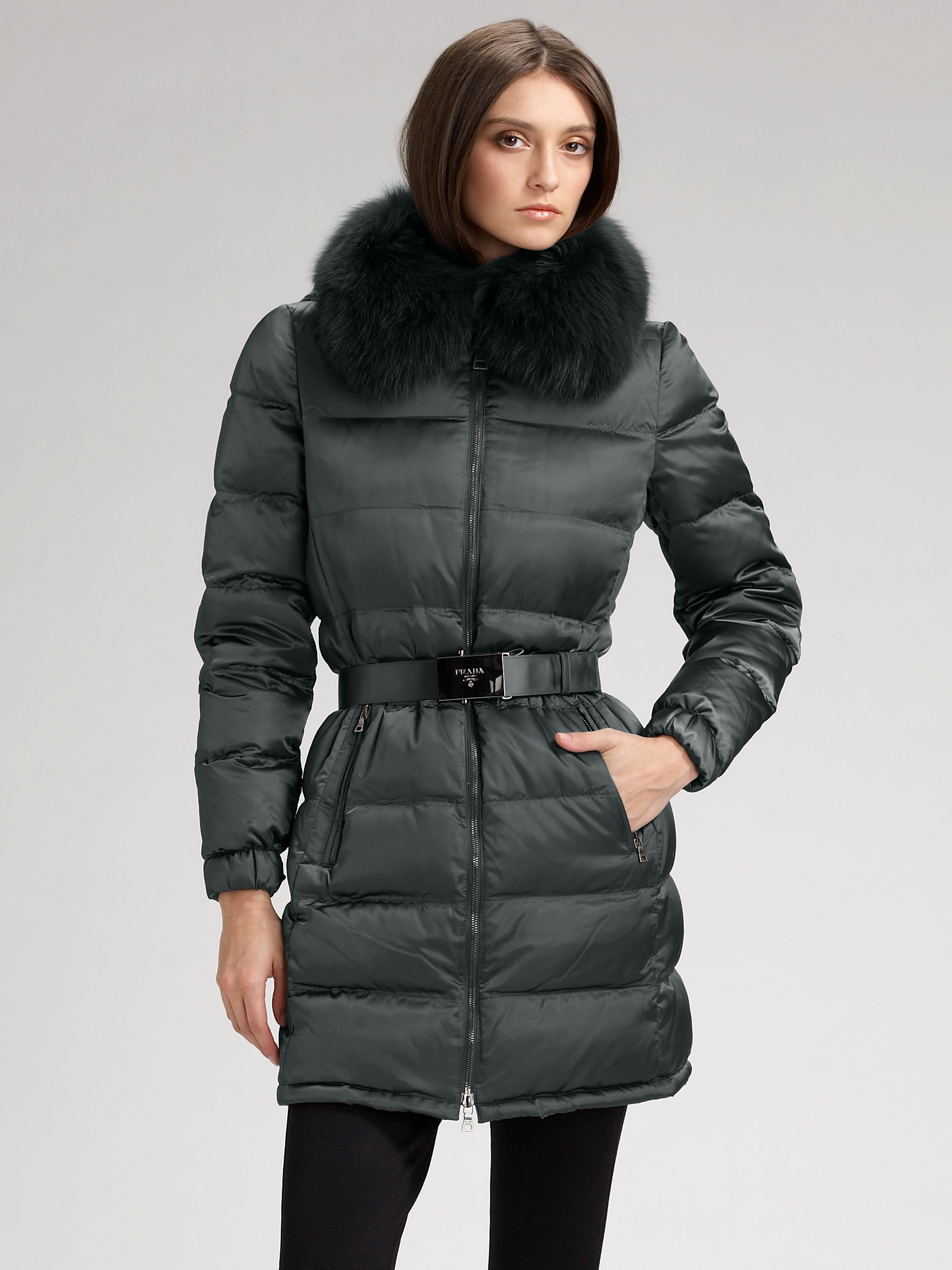Buy prada puffer coat women's cheap online