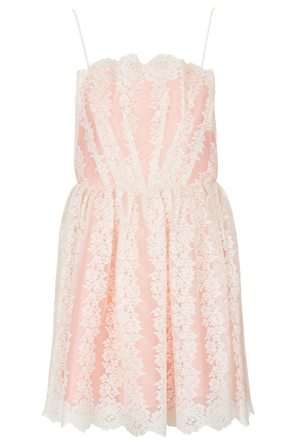Topshop Strappy Lace Prom Dress in Pink | Lyst