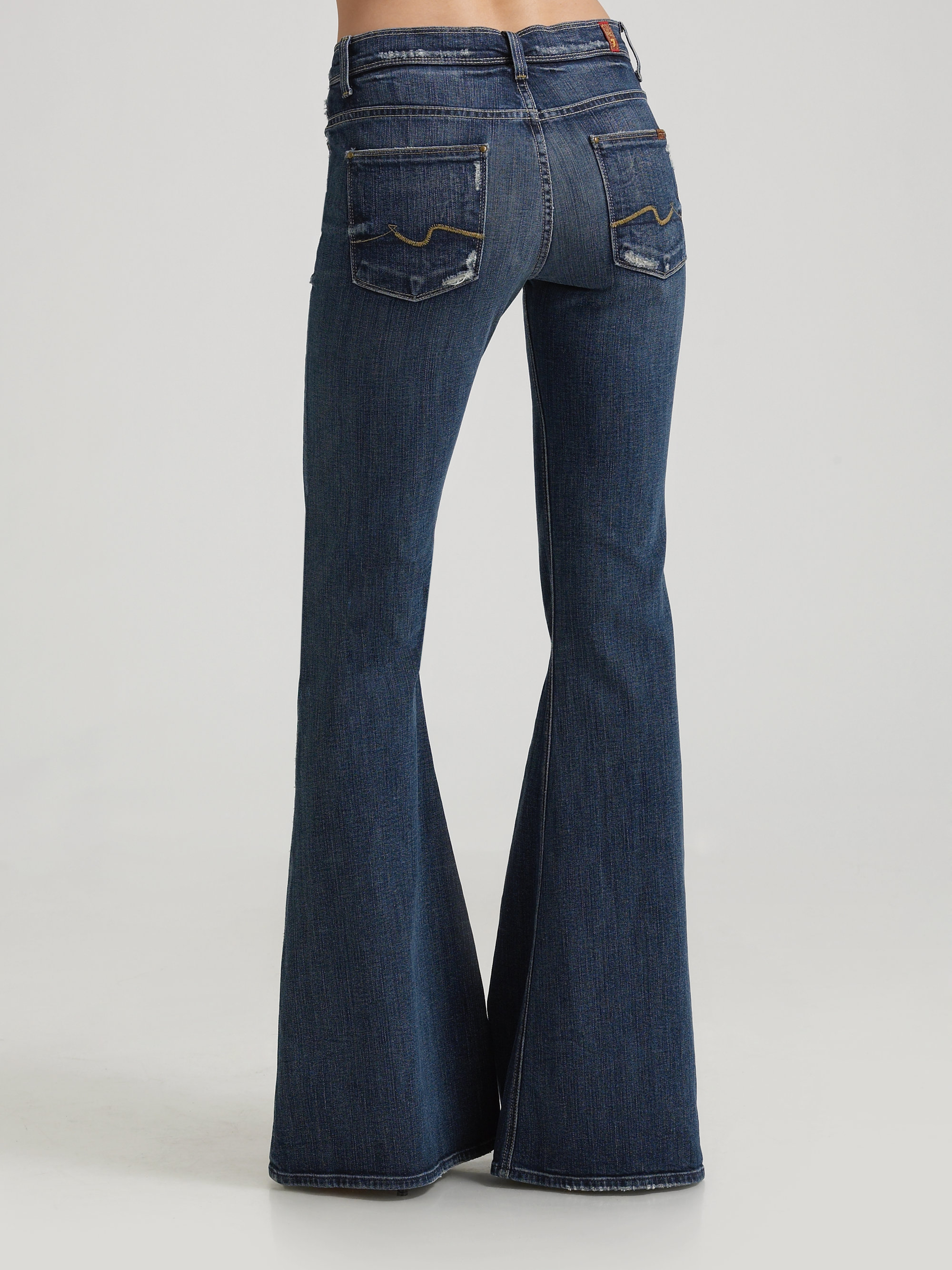 7 For All Mankind Organic Stretch Bell Bottom Jeans in Blue - Lyst