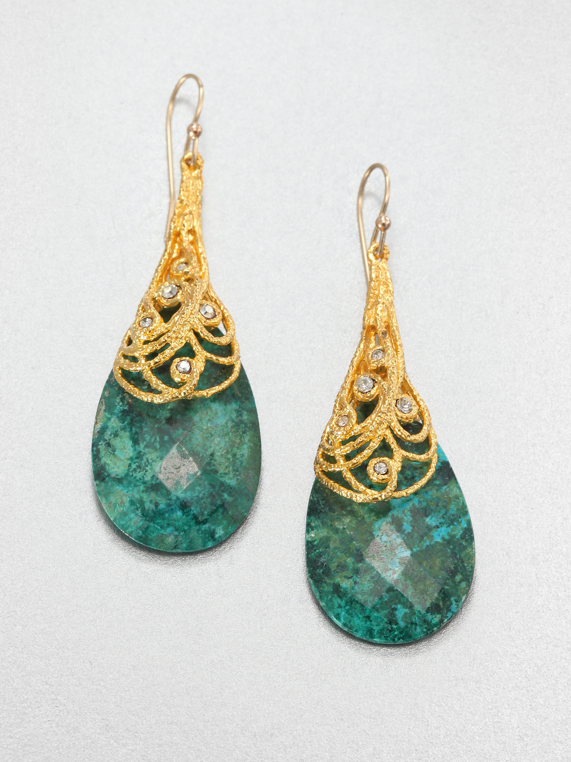 Lyst Alexis Bittar Chrysocolla Drop Earrings In Green Gallery