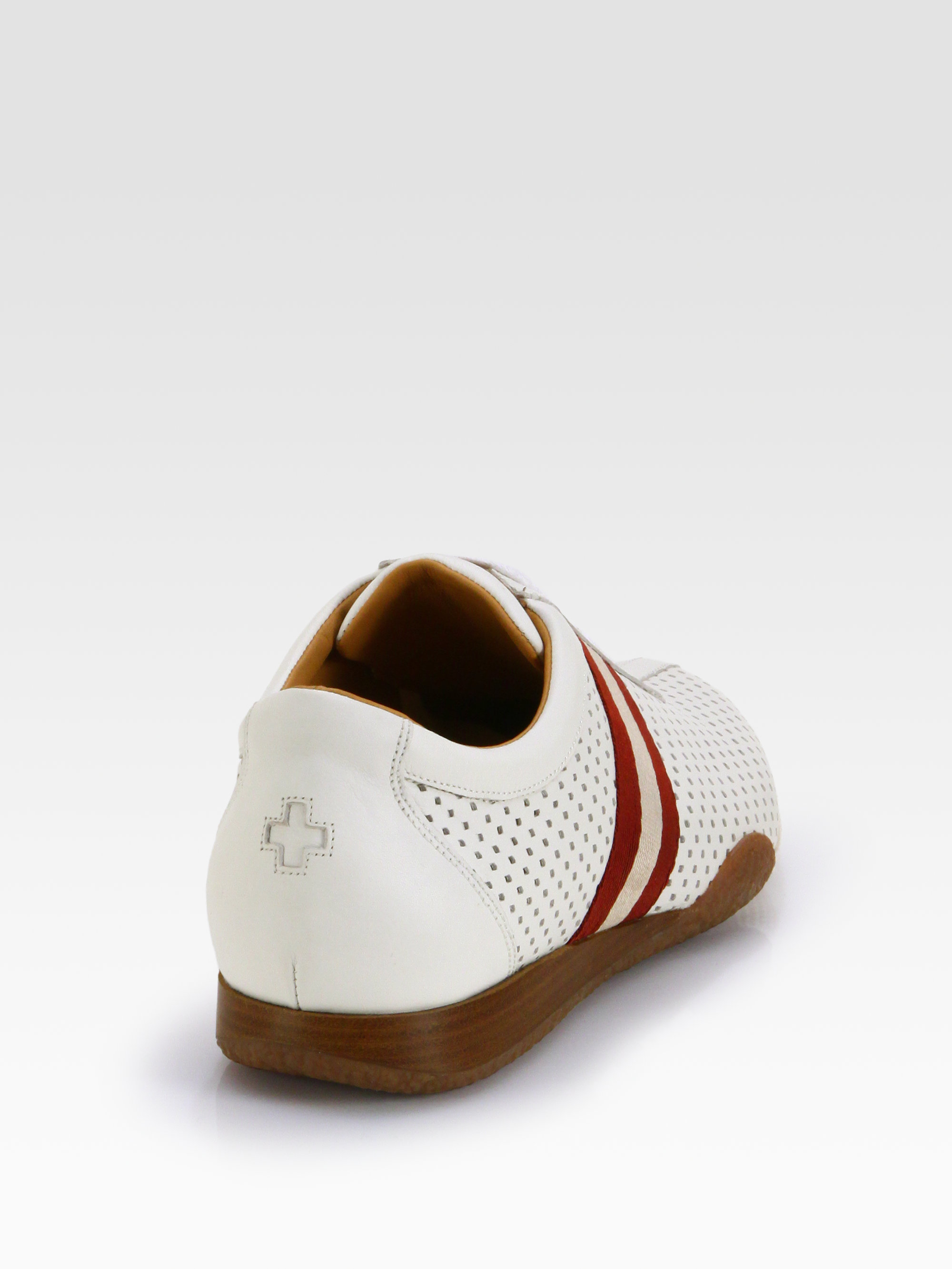 bally perforated sneakers