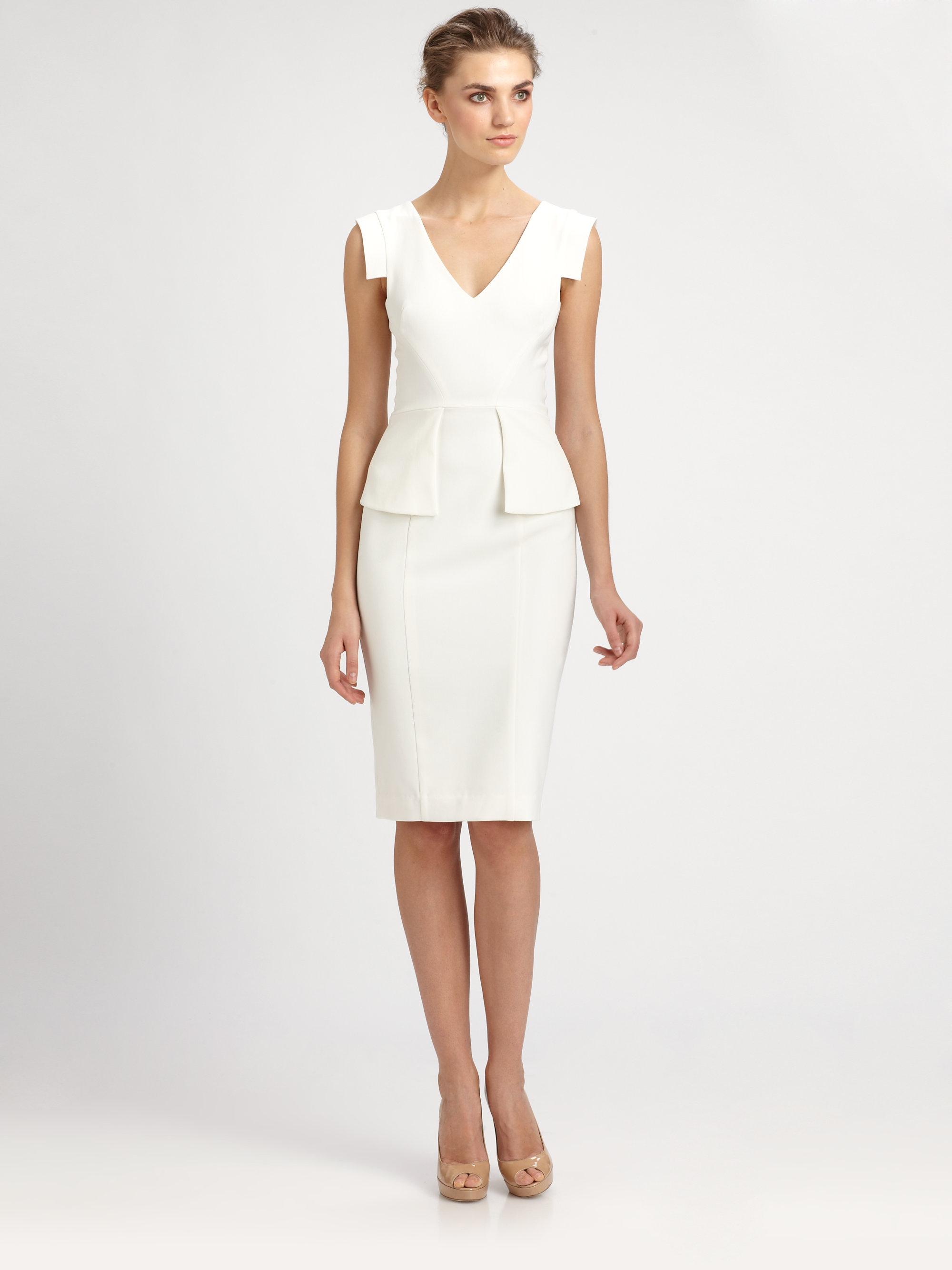 black halo white dress