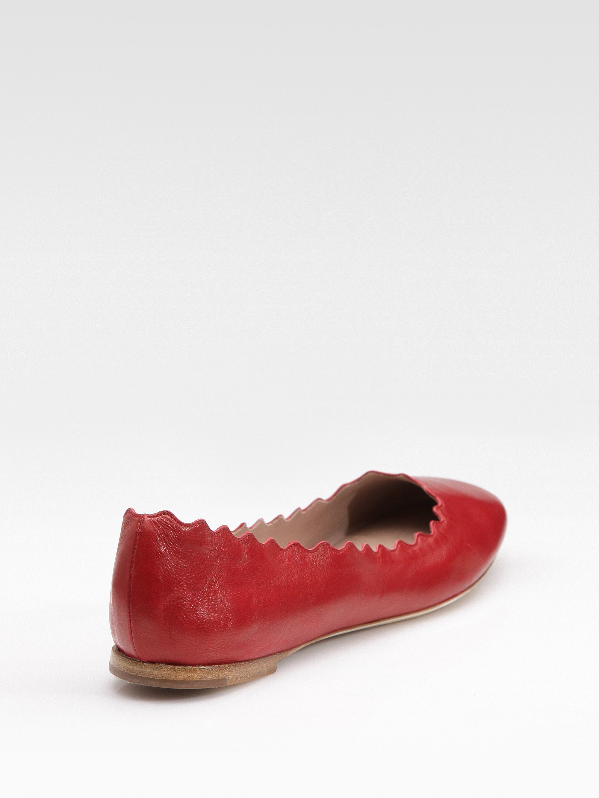 ballet flats with scalloped edges