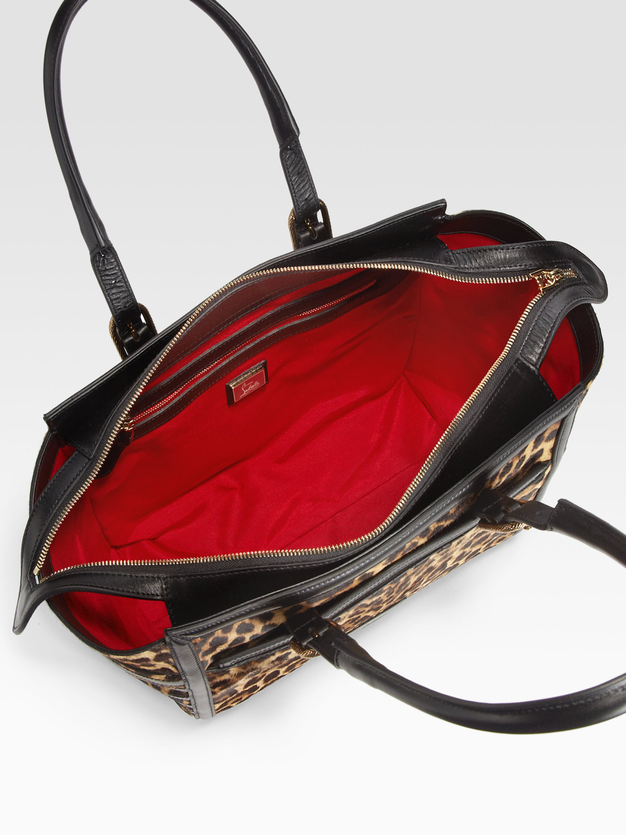 Christian Louboutin Farida Leopard Print Calf Hair Bowling Bag Lyst