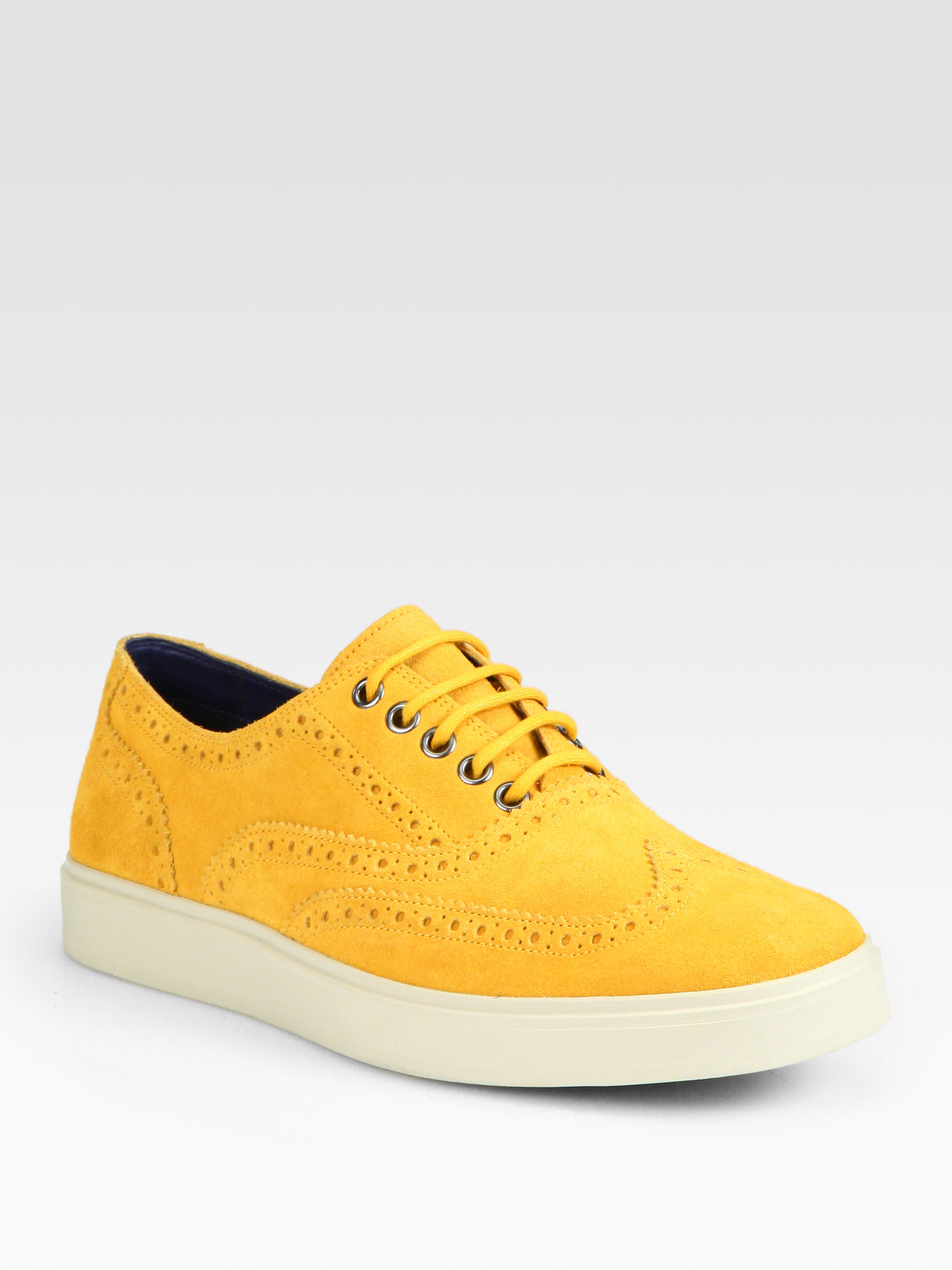 Lyst - Cole Haan Bergen Wingtip Sneakers in Yellow for Men