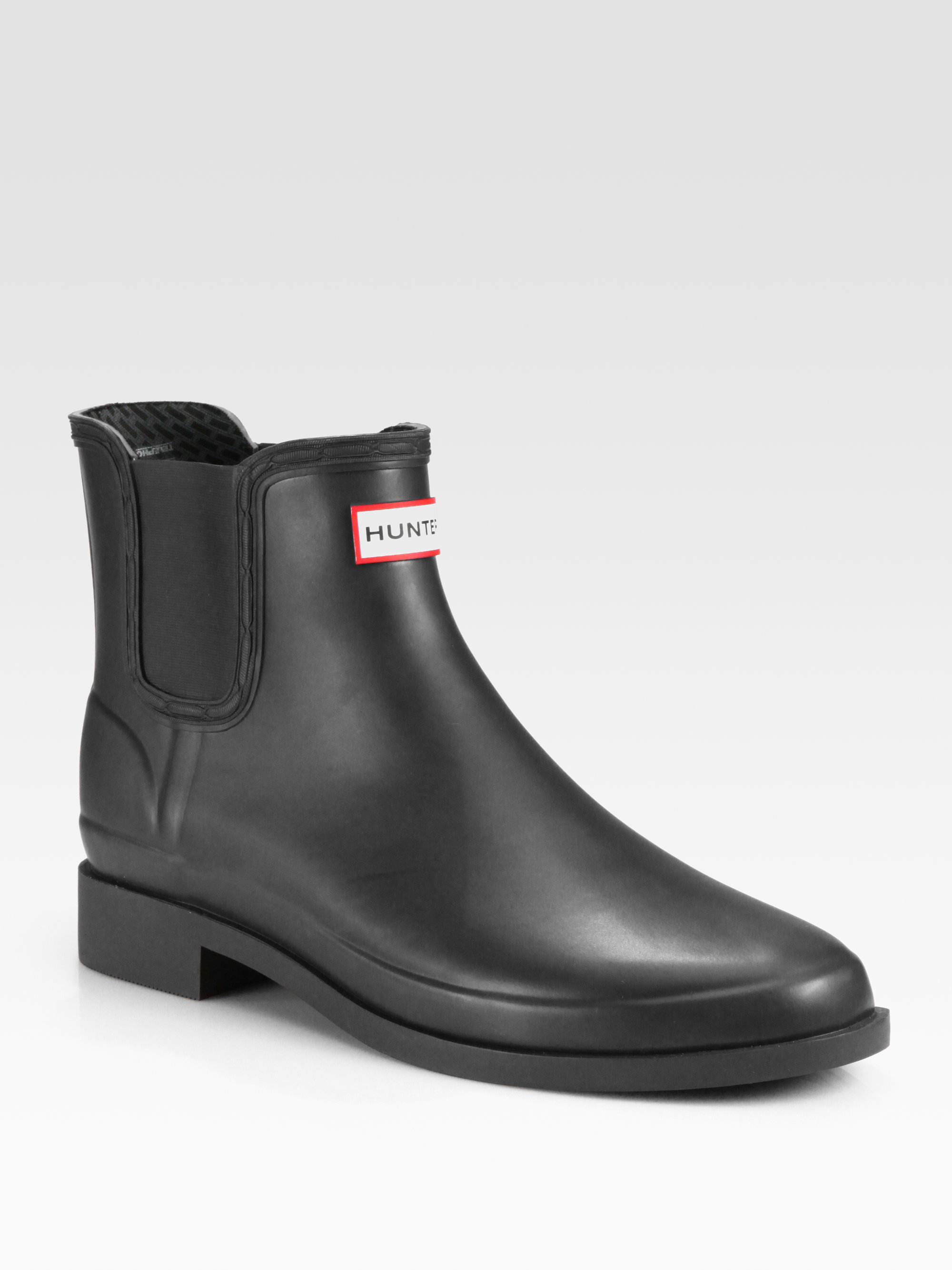 black rubber chelsea boots