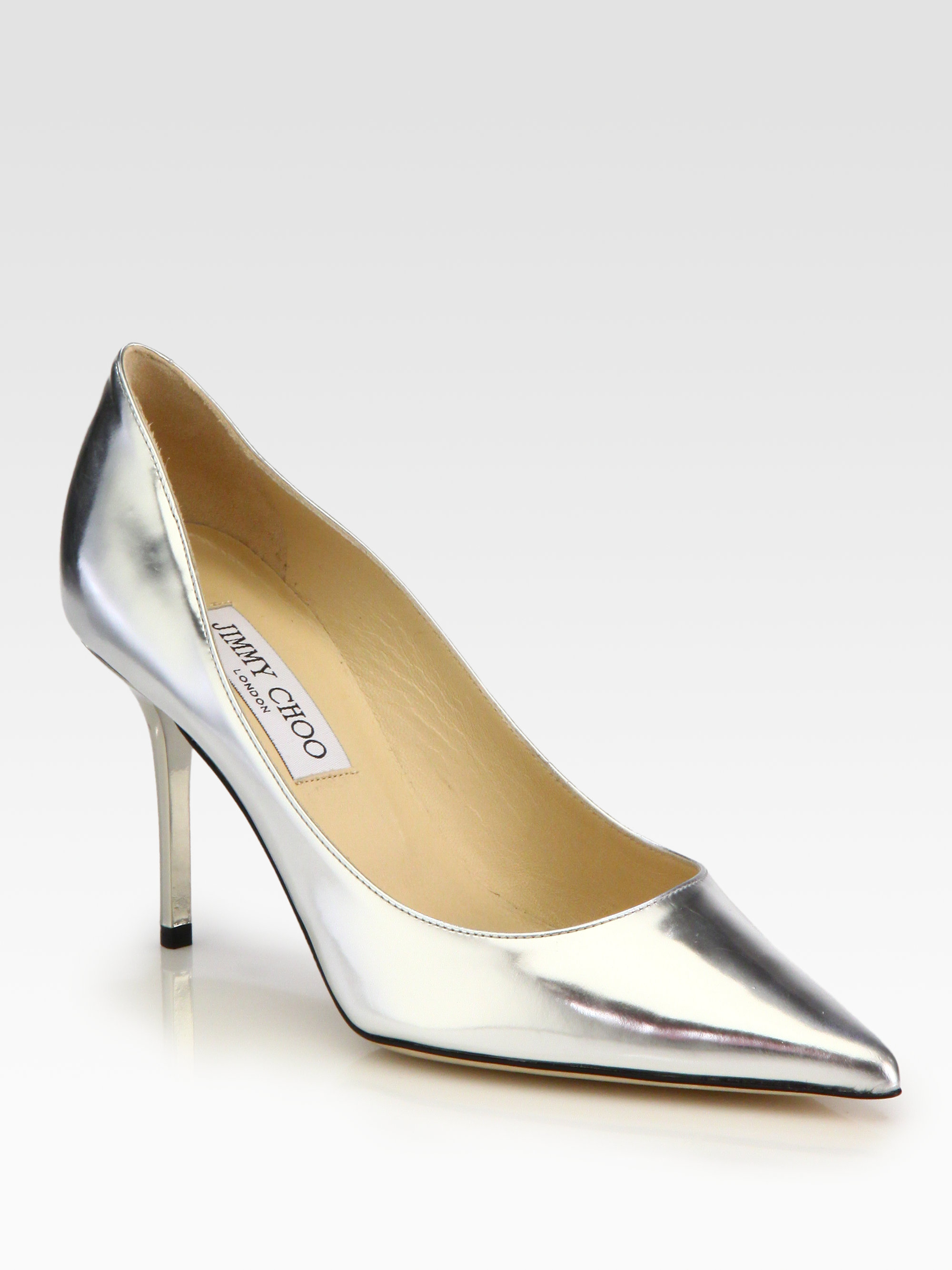 Jimmy Choo Agnes Mirror Leather Pumps in Metallic | Lyst