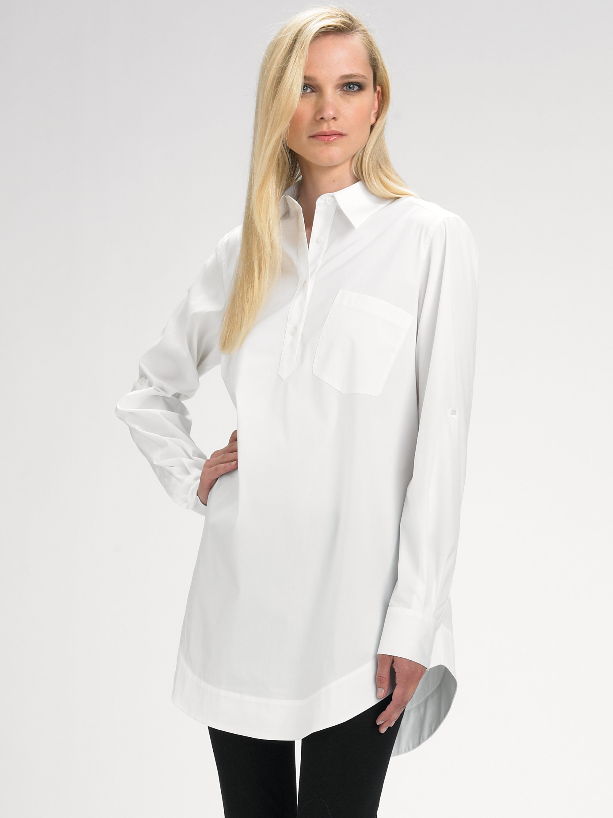 white tunic blouse