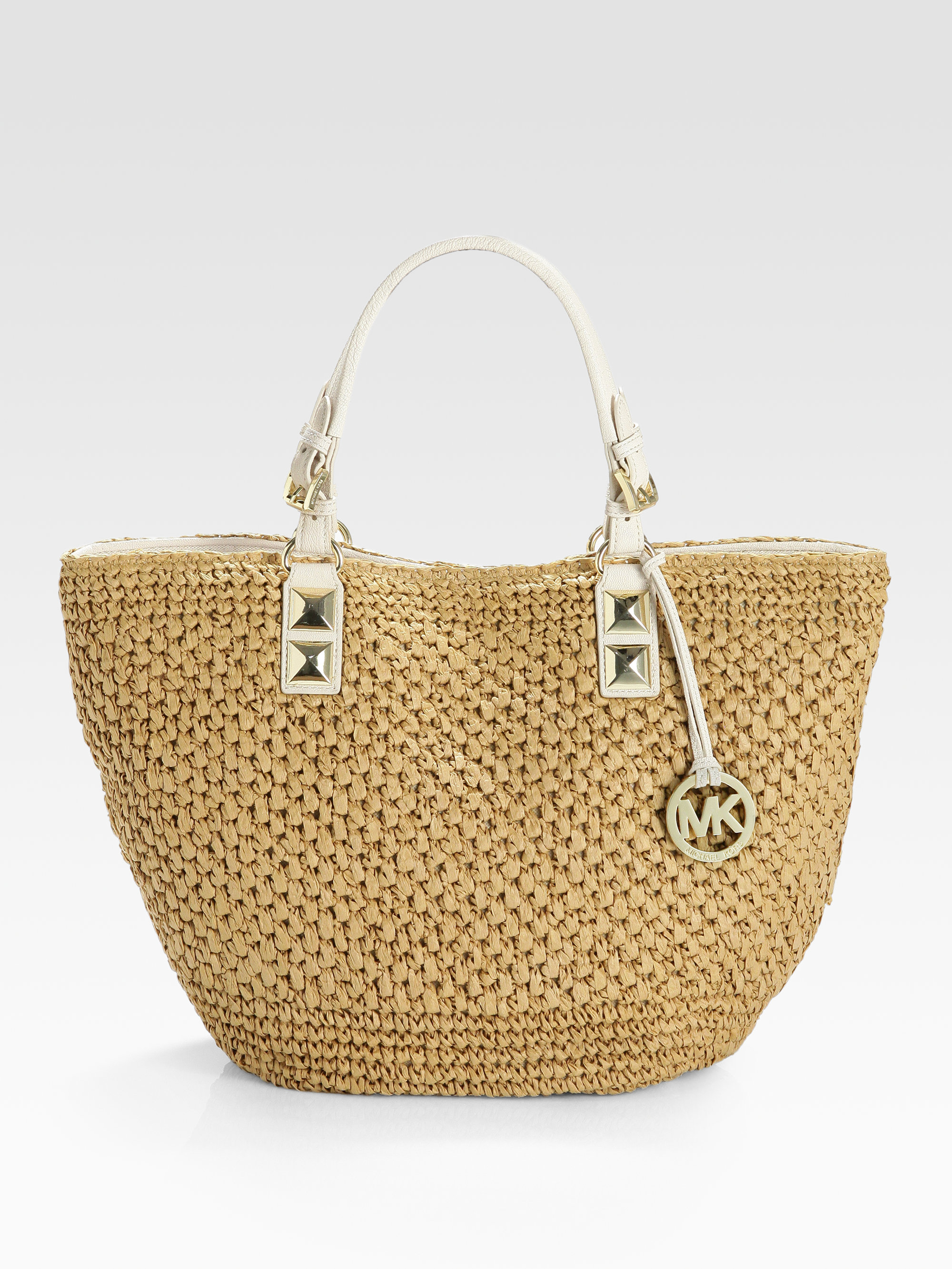 michael kors straw tote bag