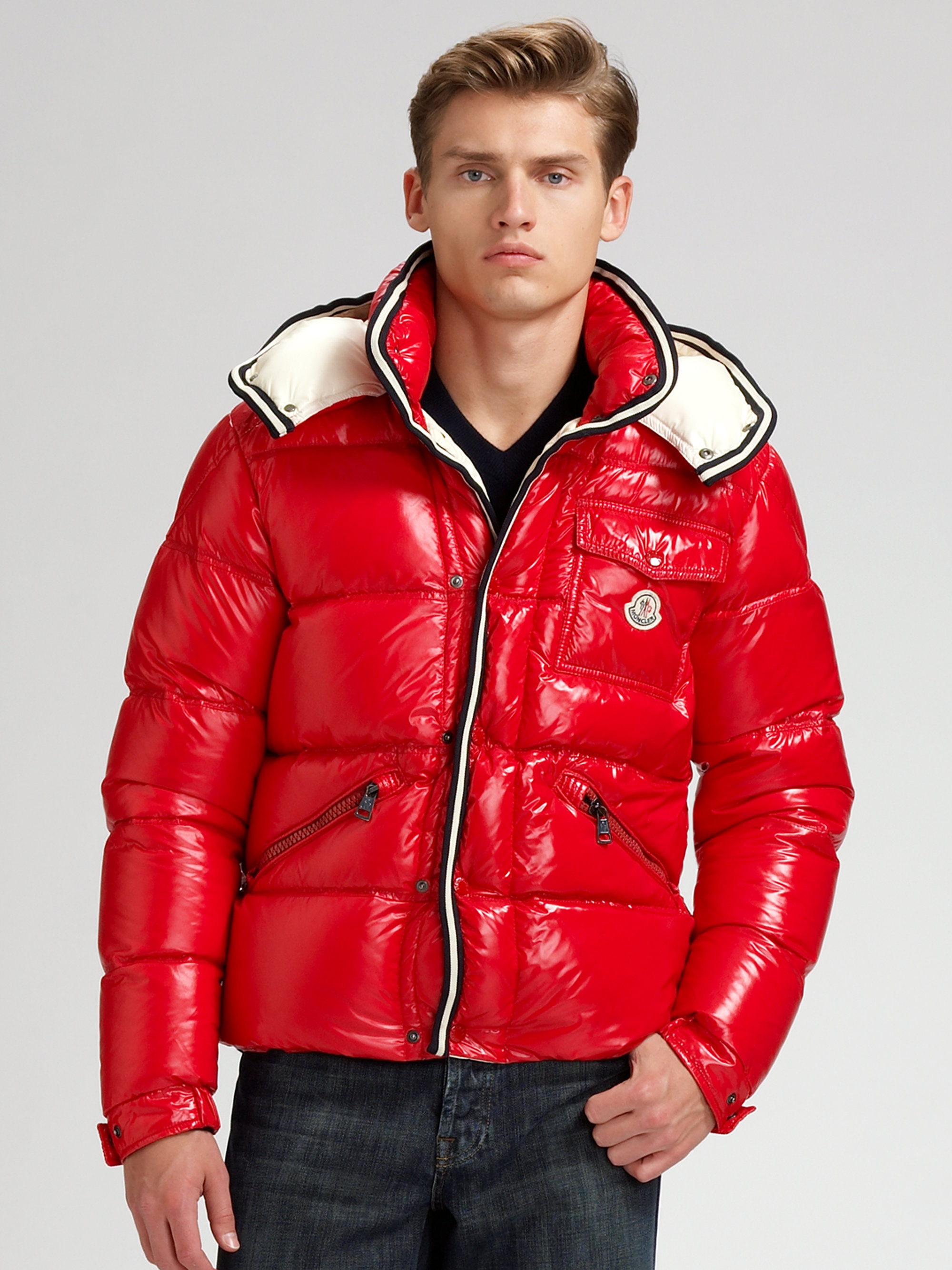 Moncler Branson Down Parka in Red for Men - Lyst