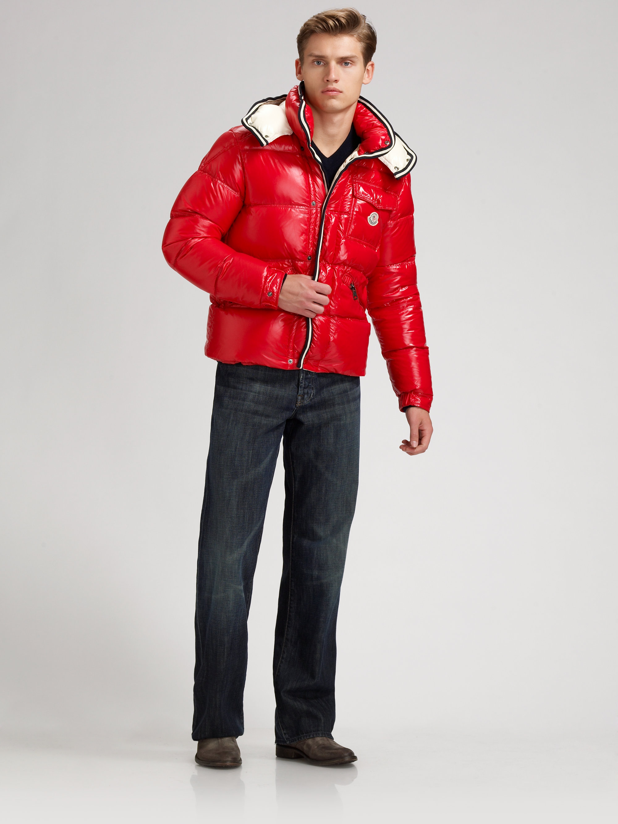Moncler Branson Down Parka in Red for Men - Lyst