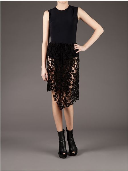 Peachoo + Krejberg Embroidered Asymmetric Skirt in Black - Lyst