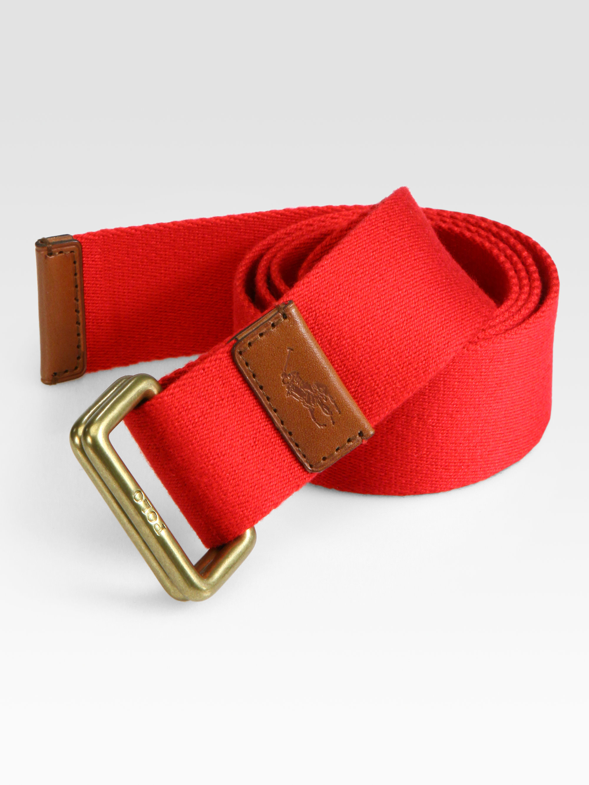 Polo Ralph Lauren Solid Web Belt in Red 