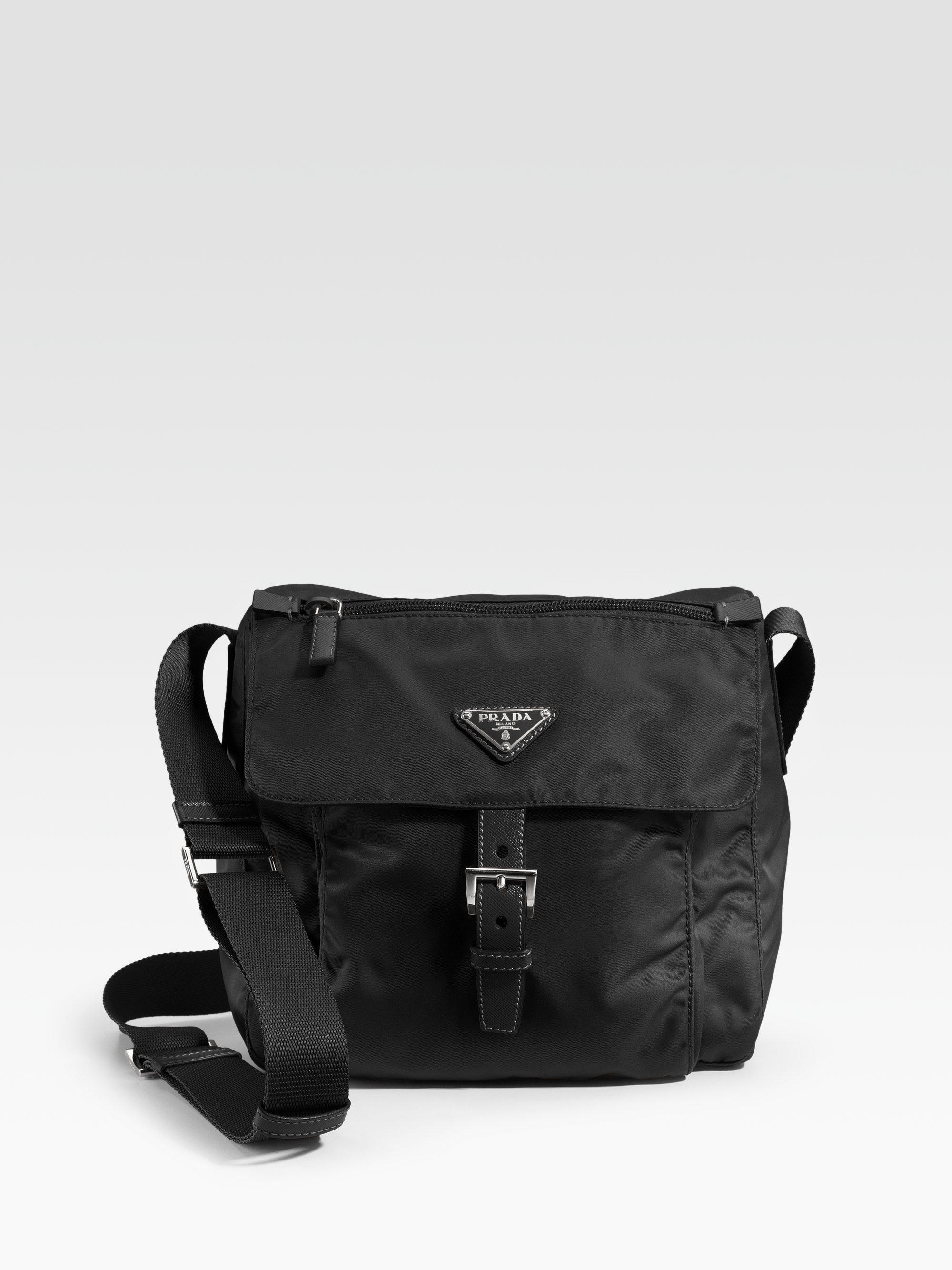 Prada Vela Messenger Bag in Black Lyst