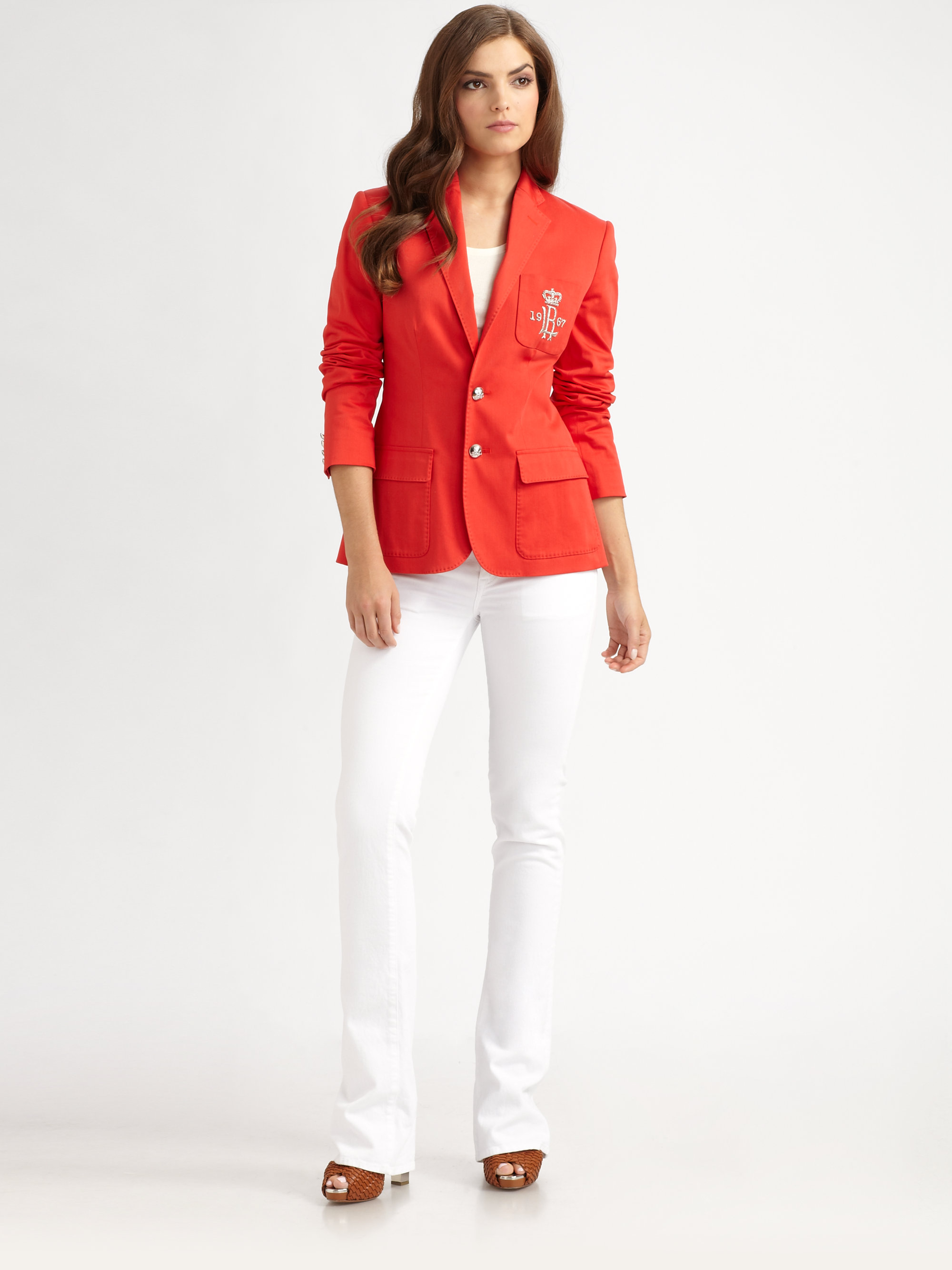 ralph lauren women's red blazer