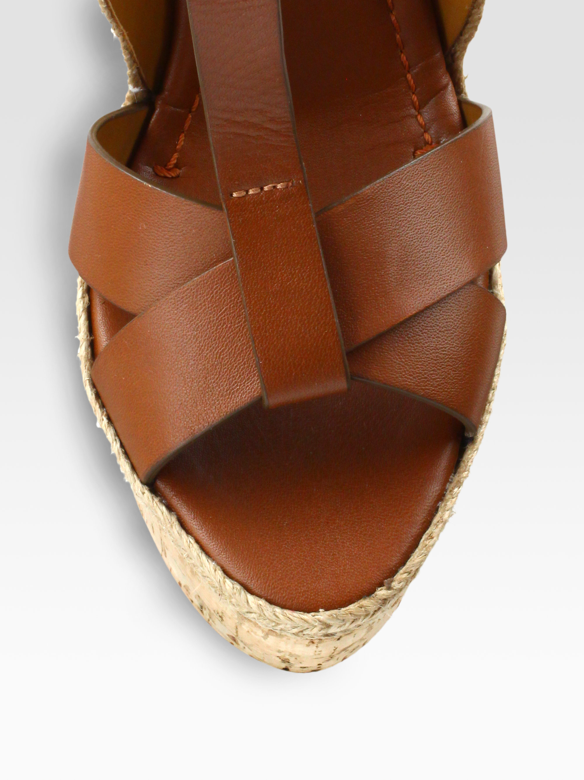 ralph lauren tan wedges