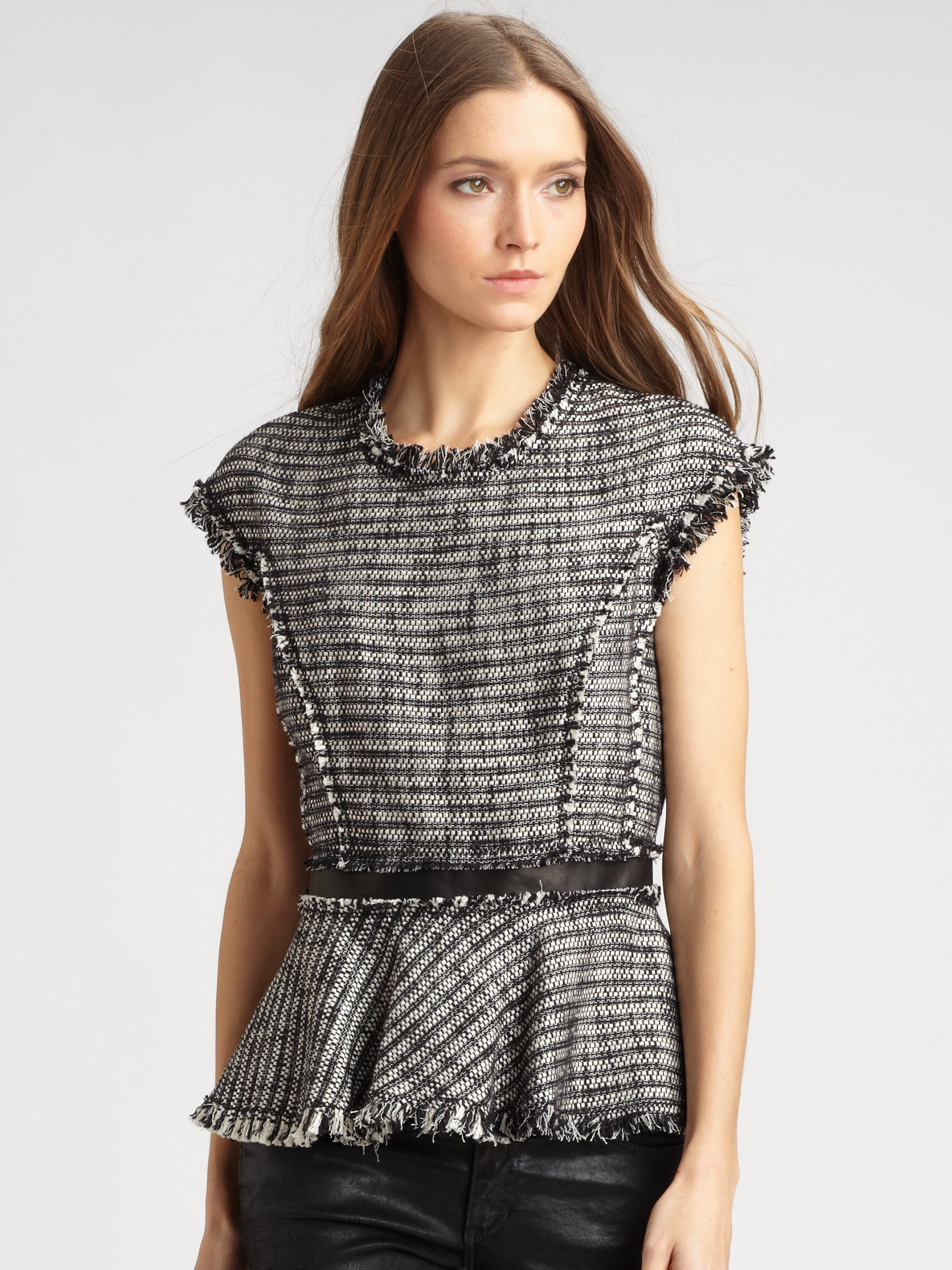 tweed peplum top
