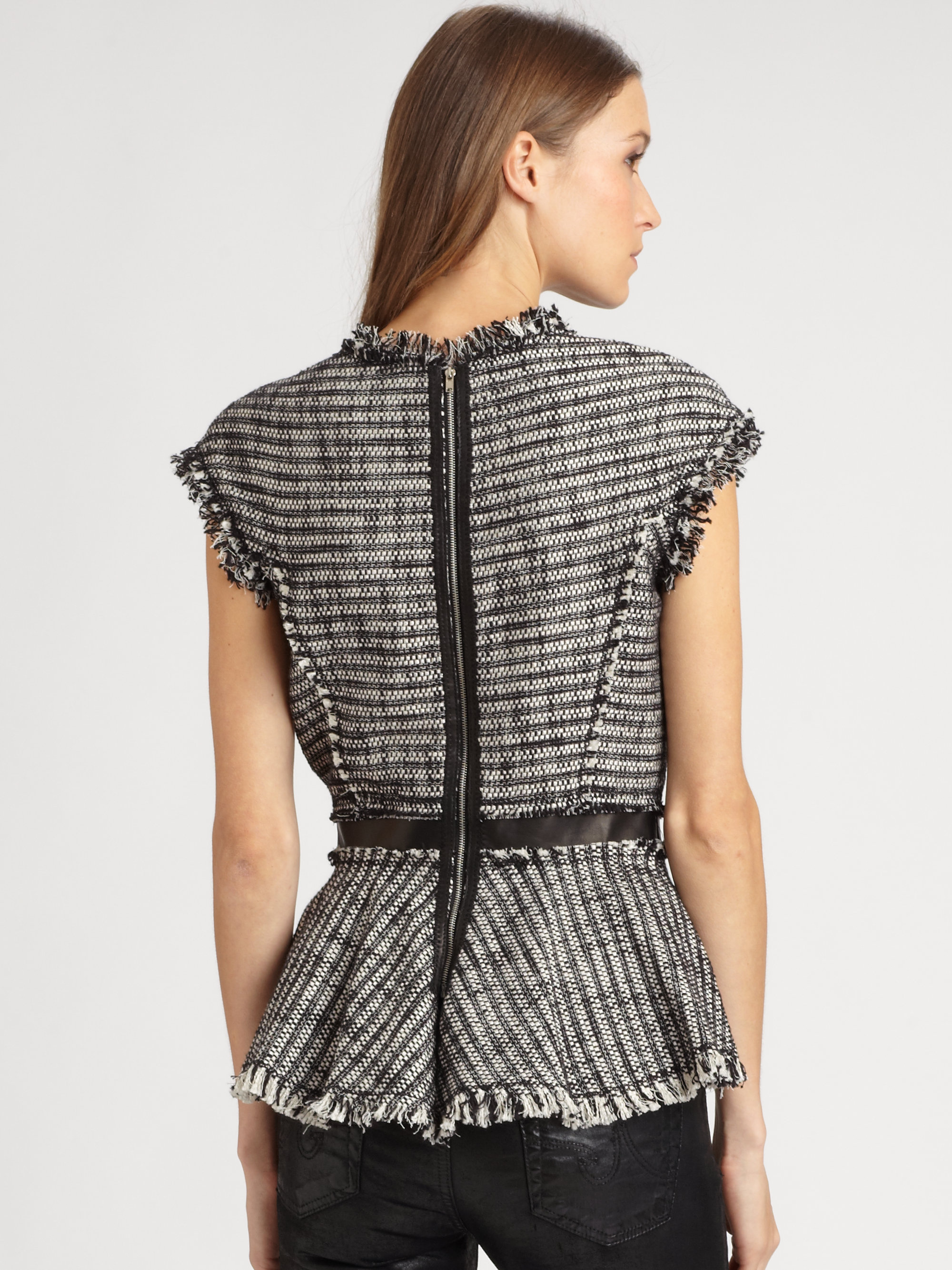 tweed peplum top