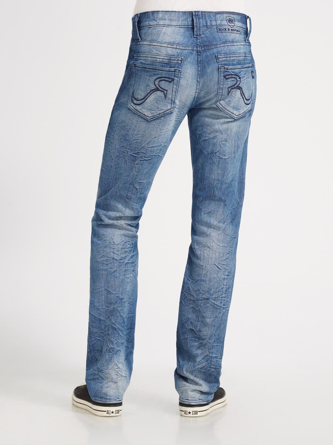 Rock & republic Bice Slimfit Jeans in Blue for Men Lyst