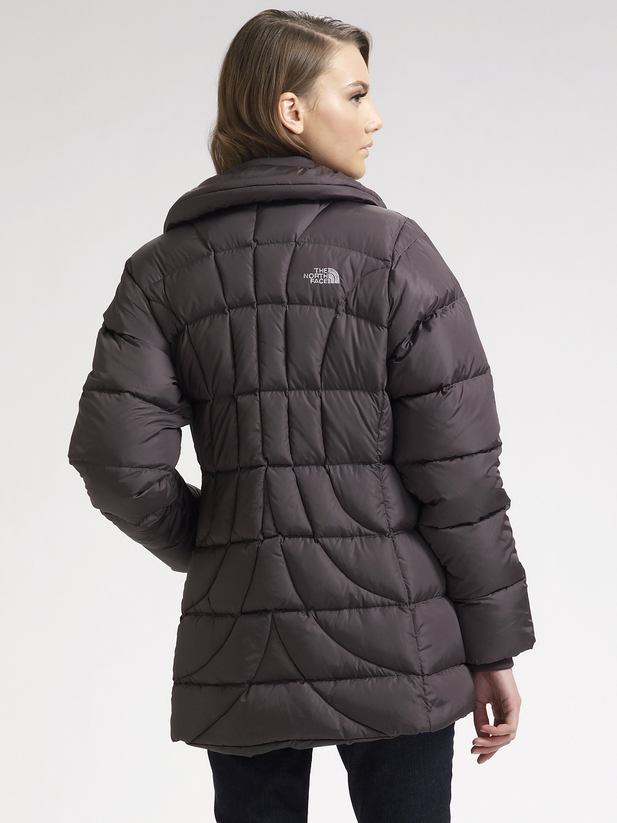 Lyst - The North Face Quilted Puffer Jacket in Gray