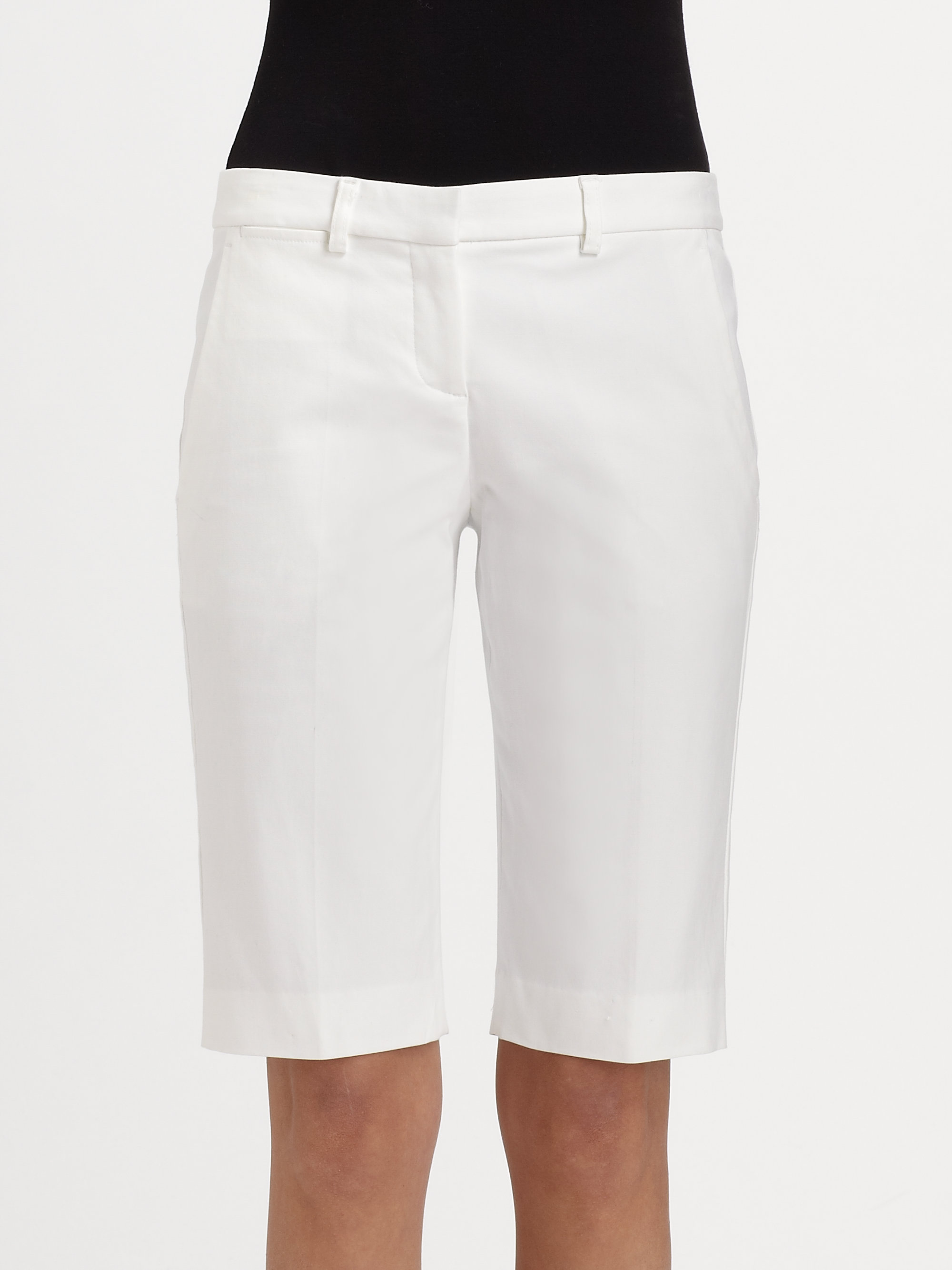 Theory Palmer Bermuda Shorts in White Lyst