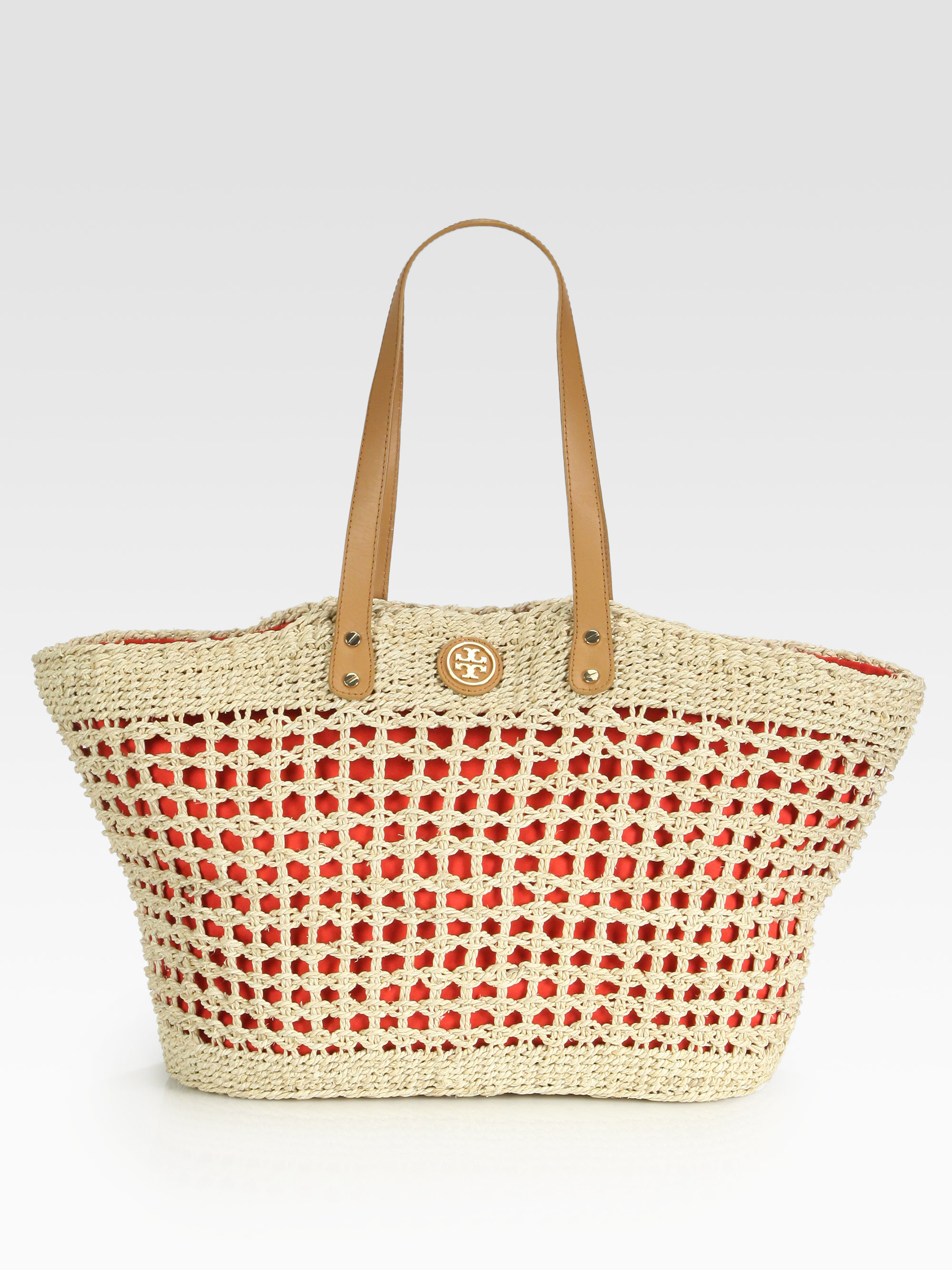 Tory Burch Megan Twisted Straw Tote in Brown (natural) | Lyst