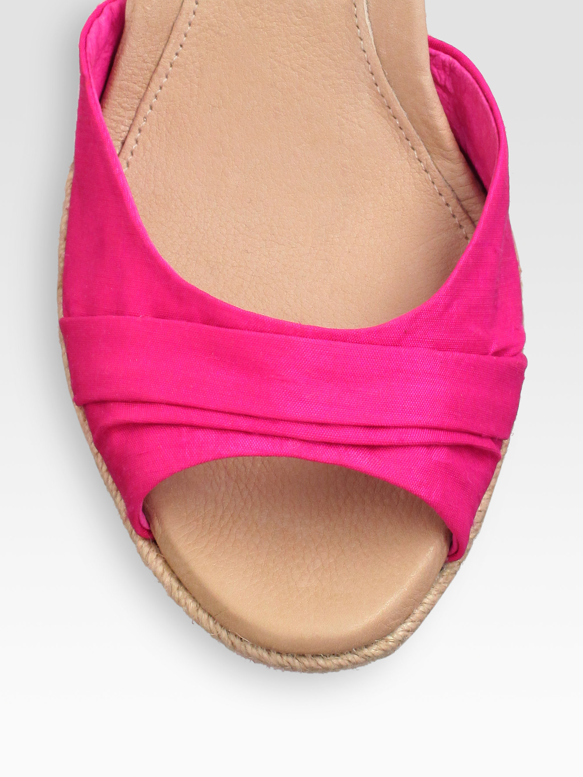 UGG Lucianna Silk Leather Espadrille Wedges in Raspberry Sorbet (Pink ...