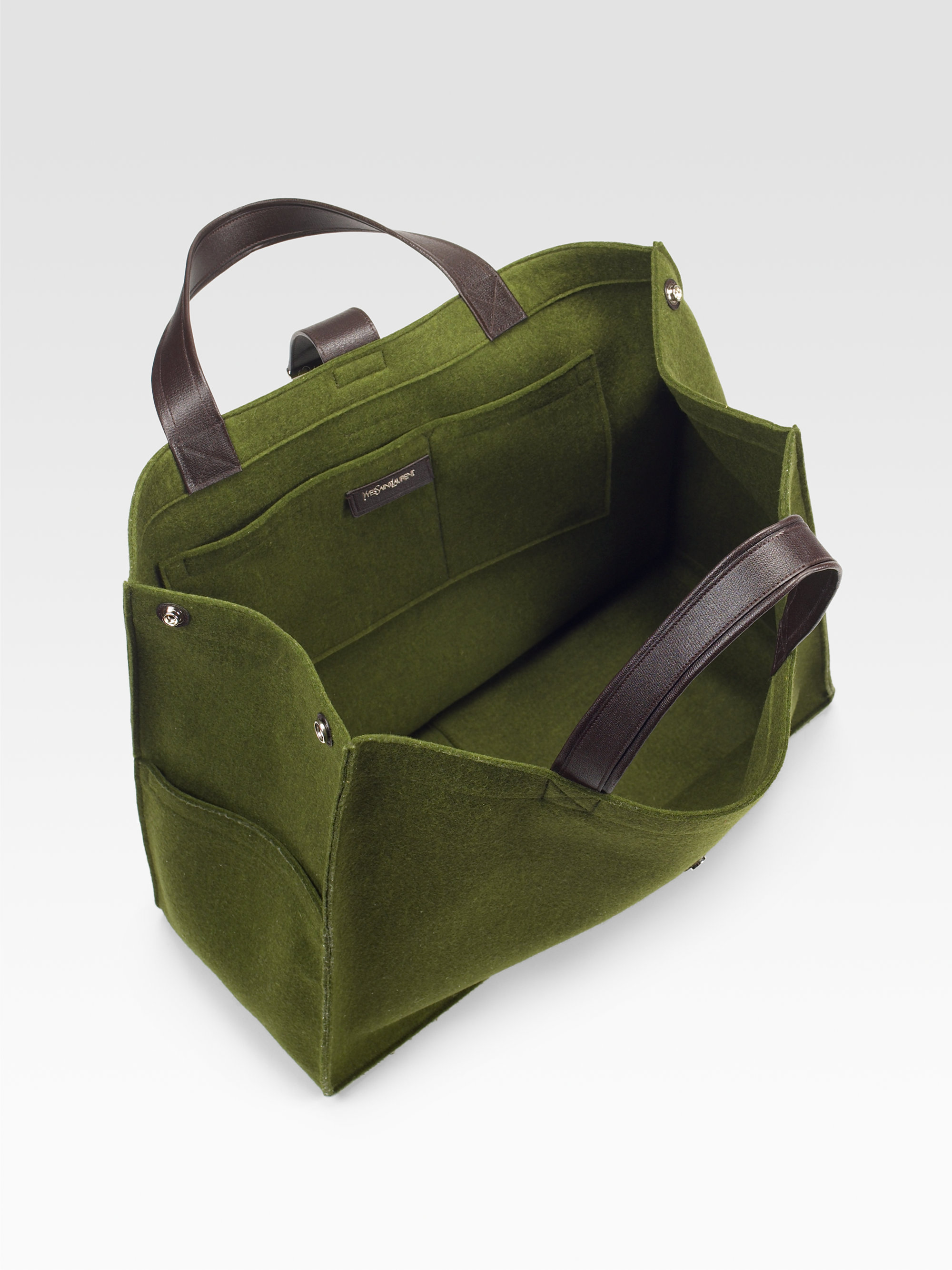 Saint laurent Ycones Large Shopping Tote in Green (olive green) | Lyst