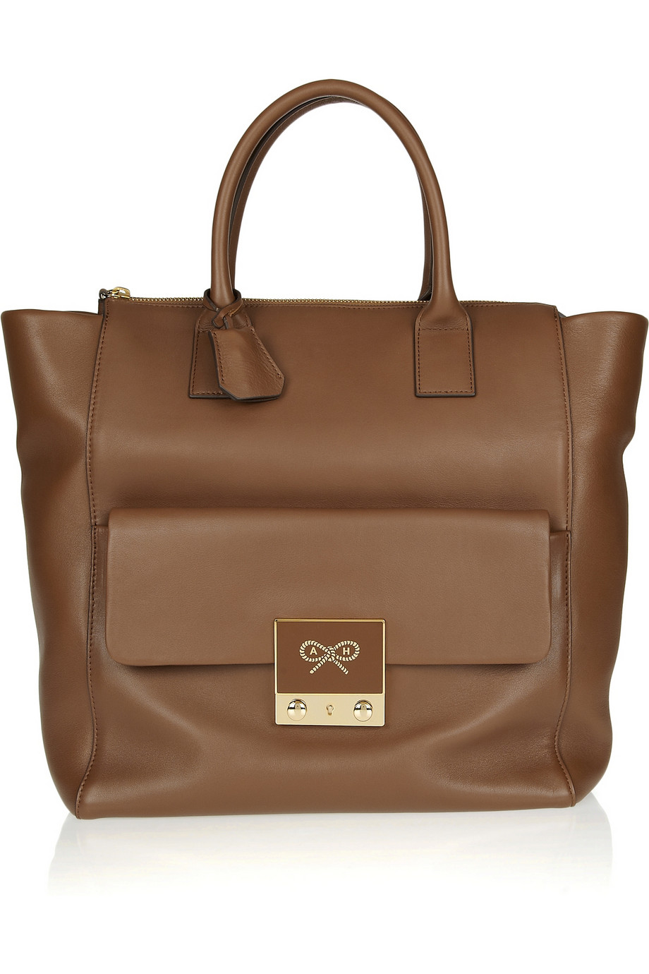 Anya Hindmarch Tiny Tim Leather Tote in Light Brown (Brown) Lyst