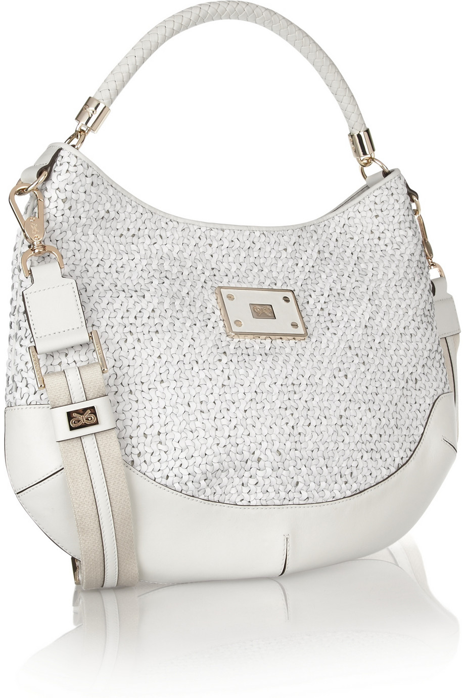 Anya Hindmarch Jethro Woven Leather Shoulder Bag in White Lyst