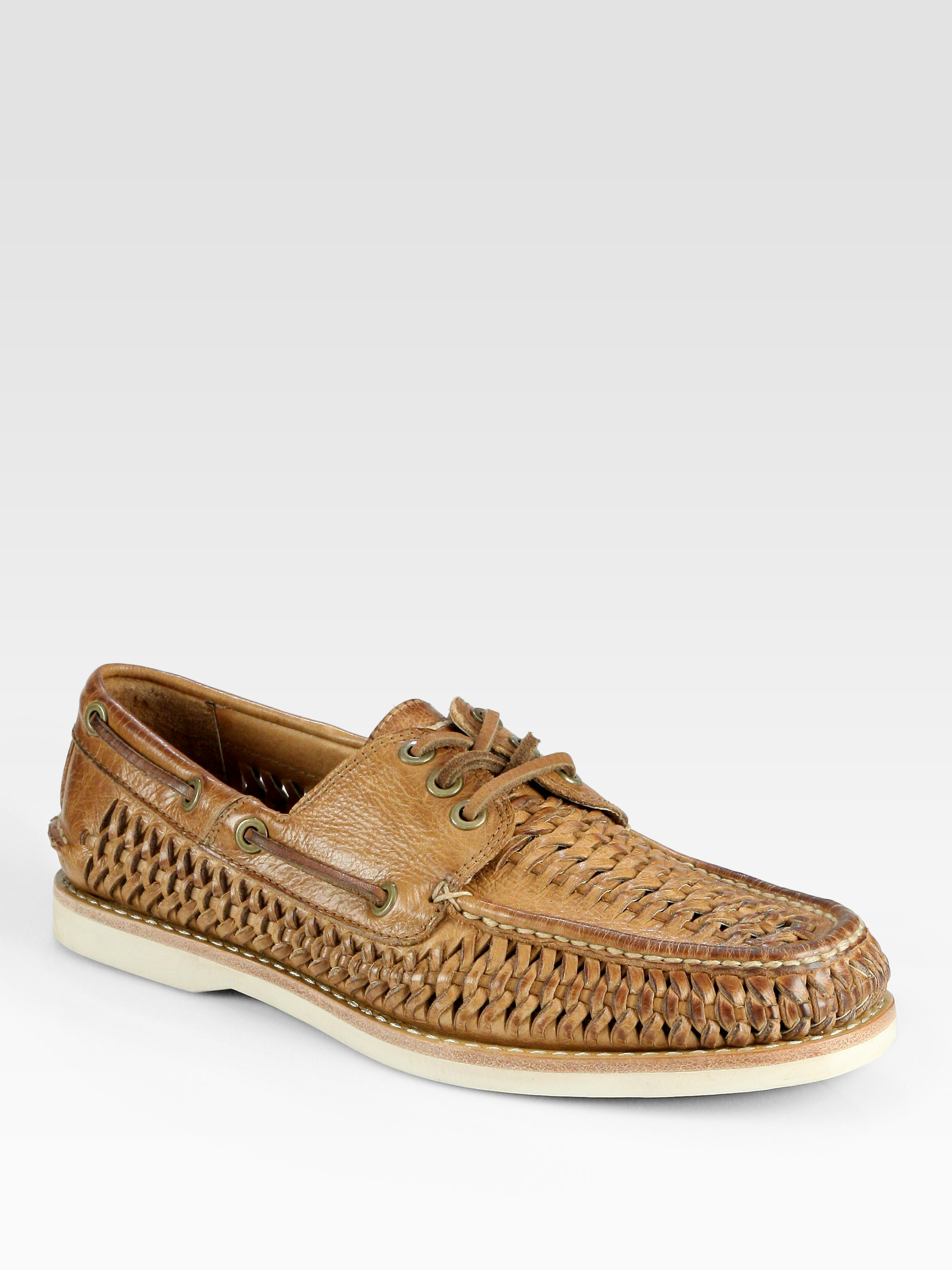 woven boat shoes
