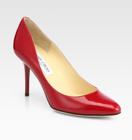 Jimmy Choo Gilbert Patent Leather Pumps in Red | Lyst