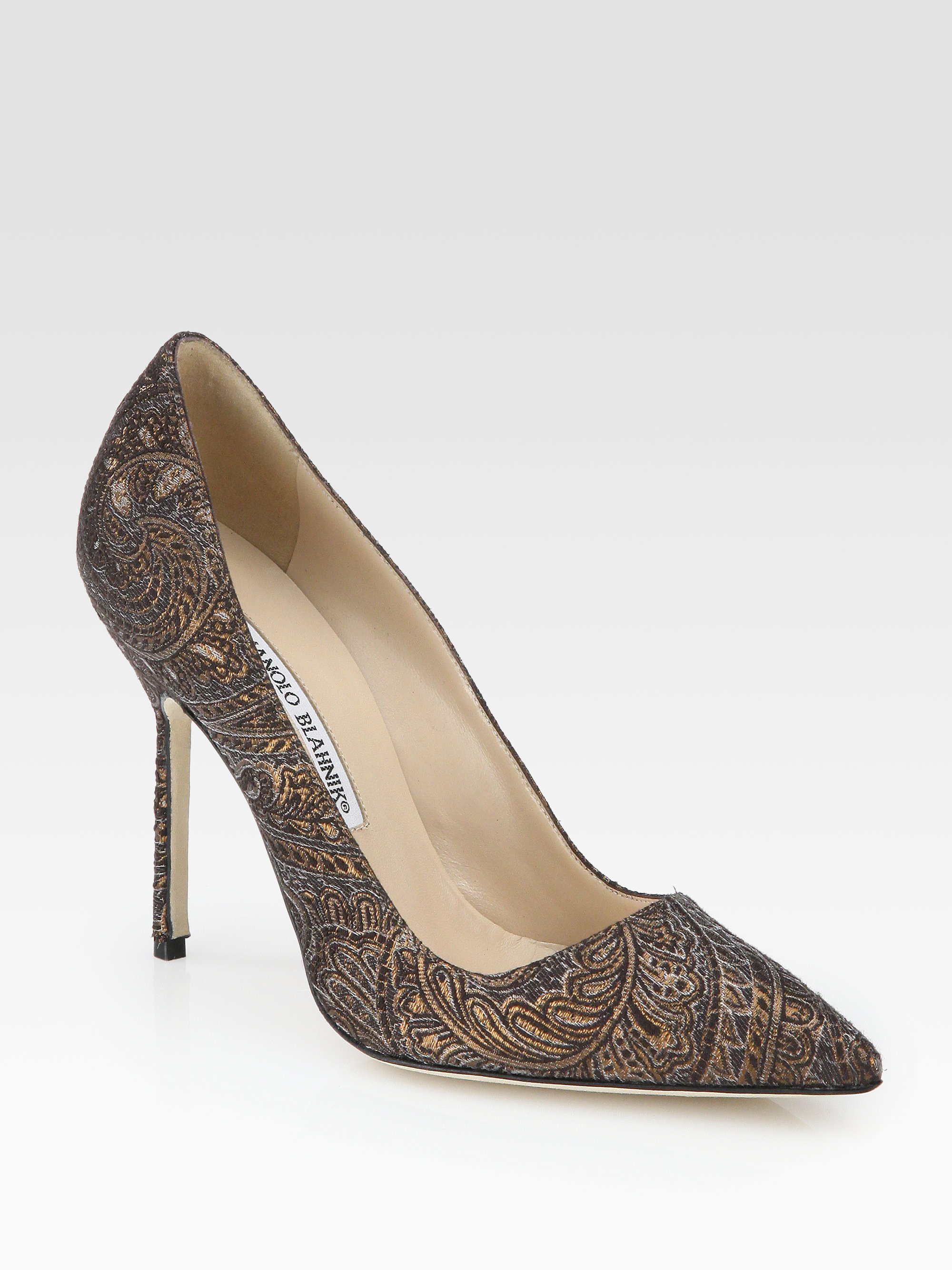 Lyst - Manolo Blahnik Bb Brocade Pumps in Metallic