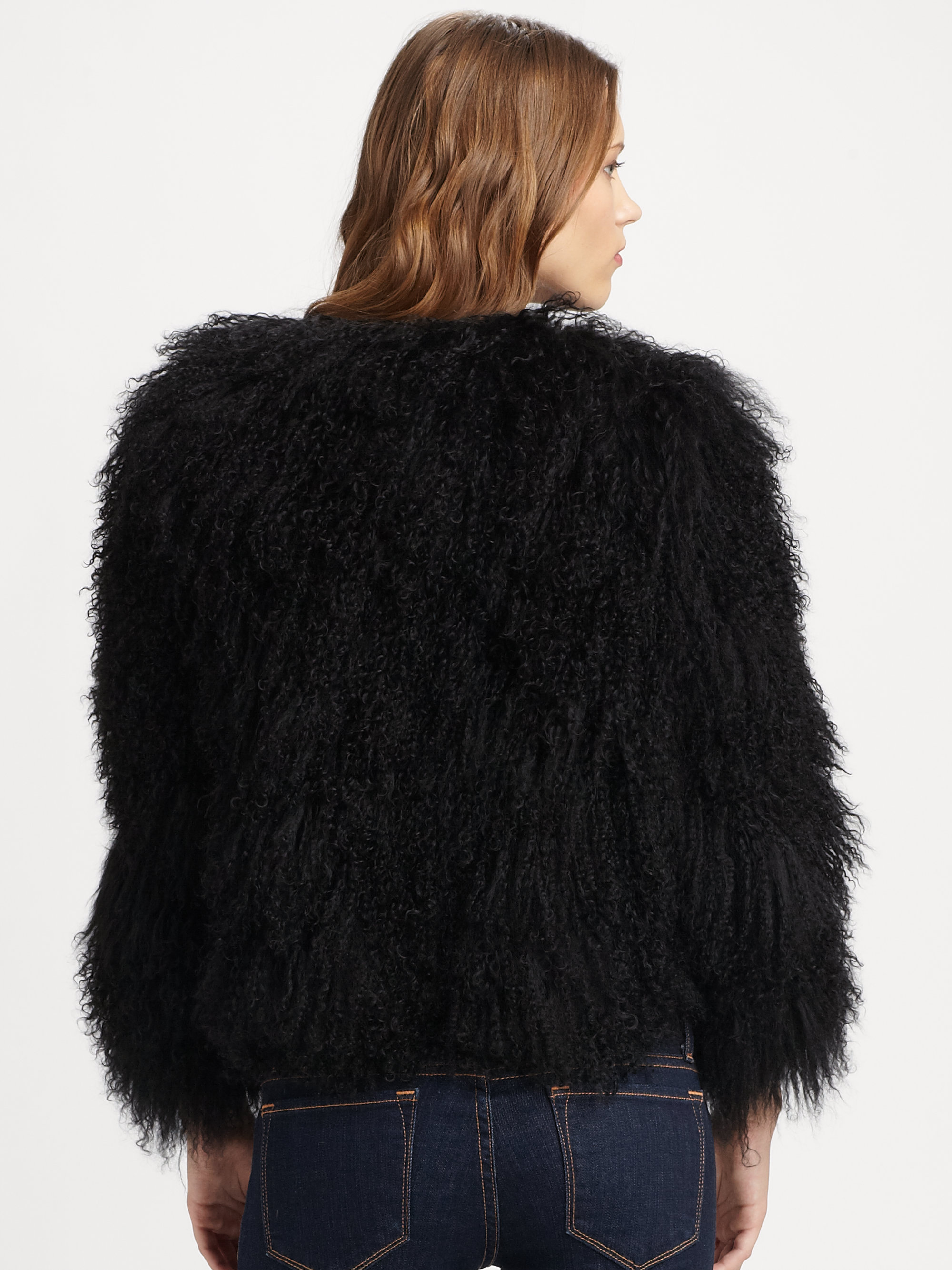 Lyst - Michael Michael Kors Mongolian Lamb Fur Coat in Black