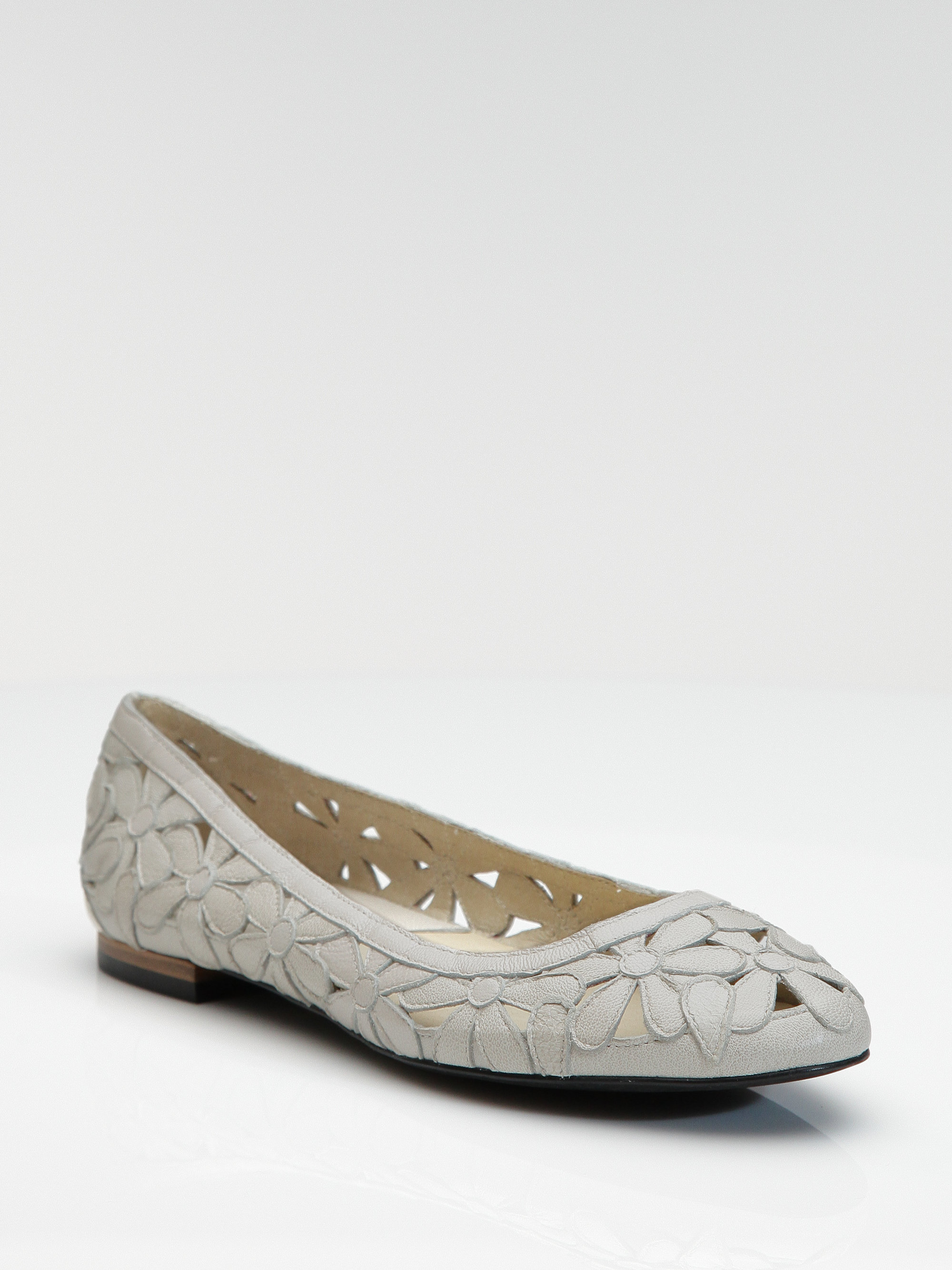 MICHAEL Michael Kors Holly Cutout Flower Ballet Flats in White - Lyst