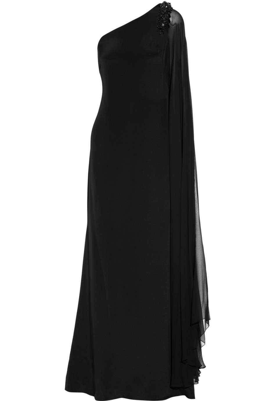 Marchesa notte One Shoulder Silk Gown in Black - Lyst
