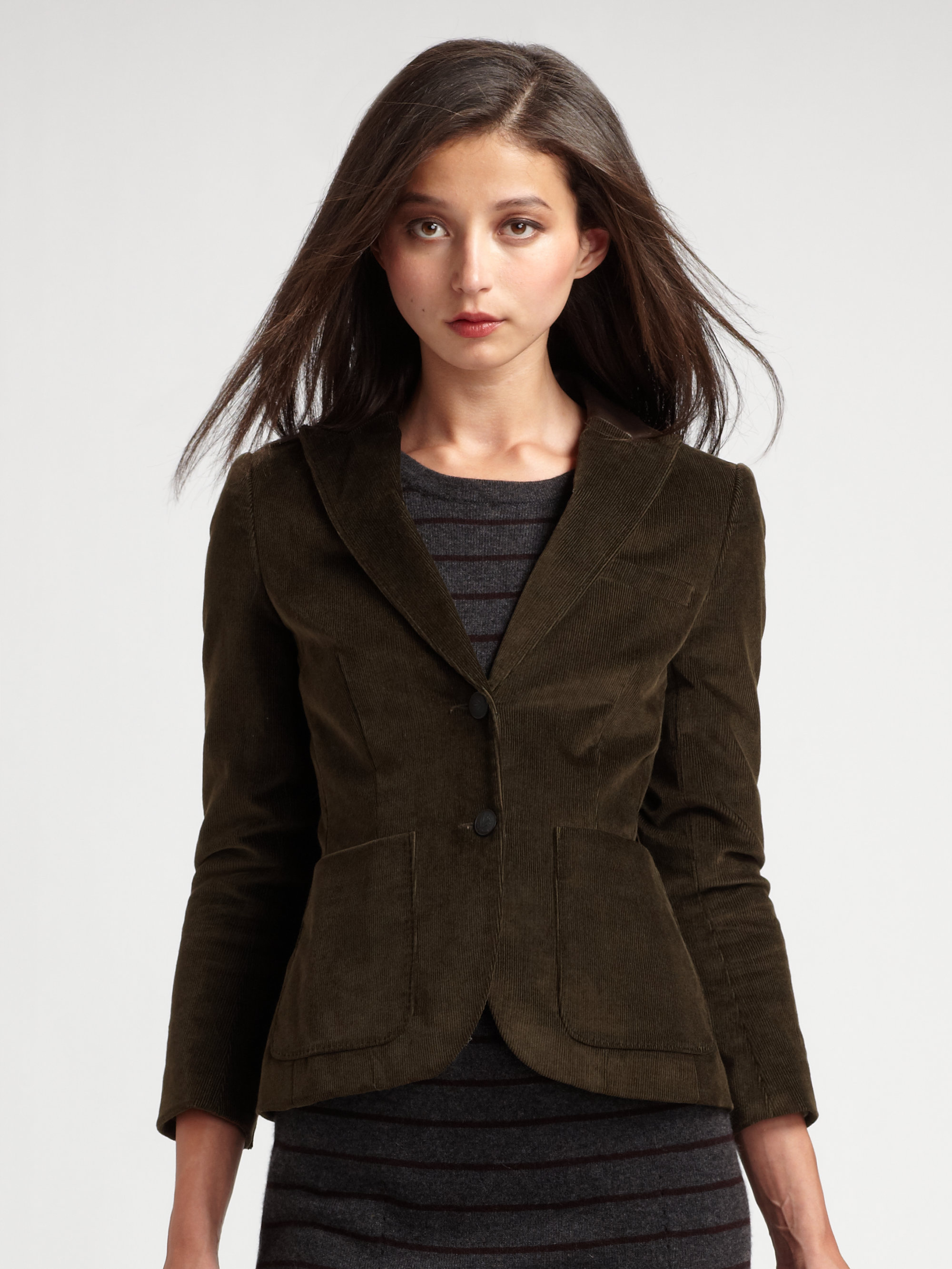 Rag & Bone Strand Leather Elbow Patch Jacket in Dark Olive (Green) Lyst