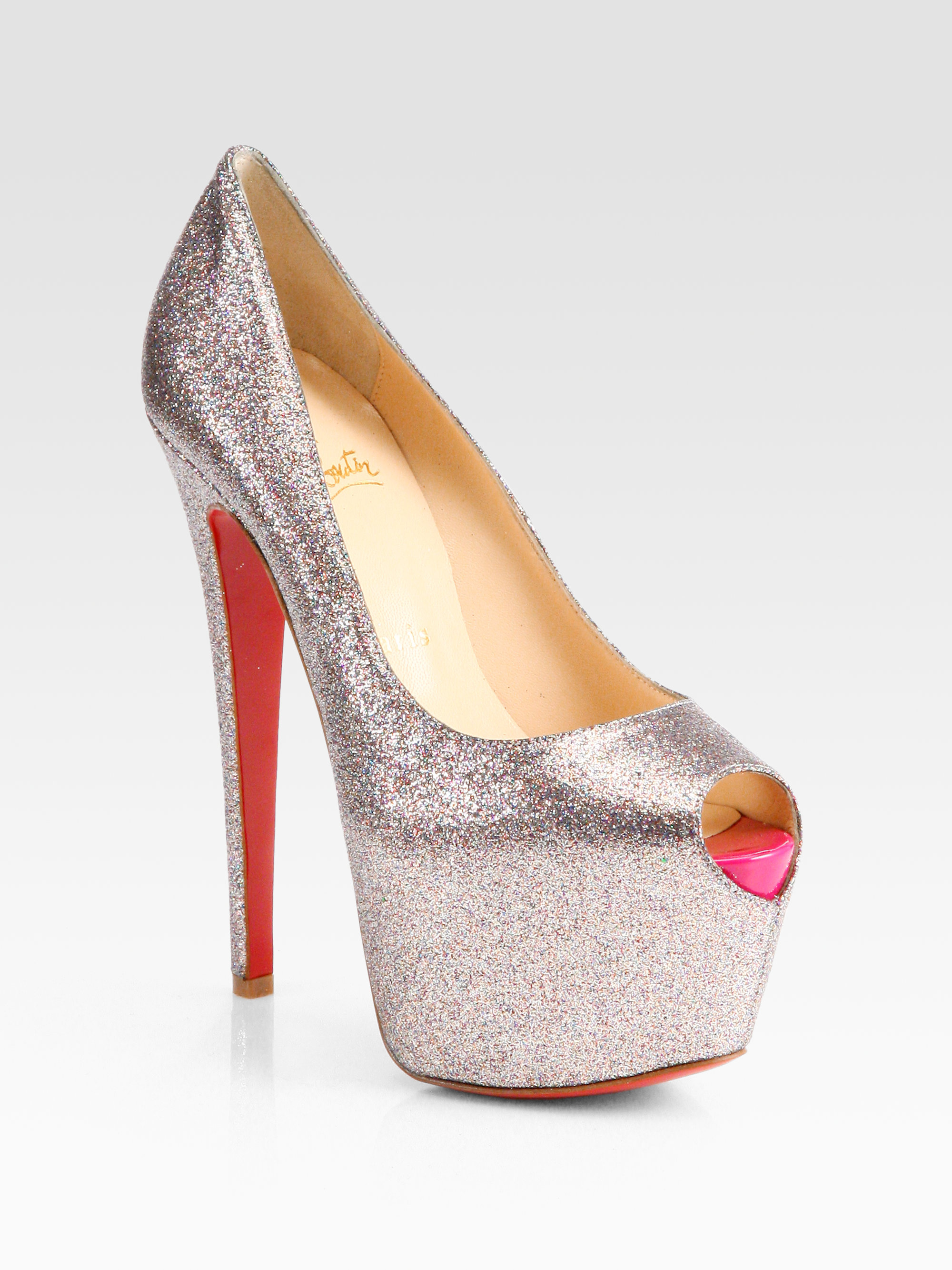 Louboutin Highness Glitter Pumps in - Lyst