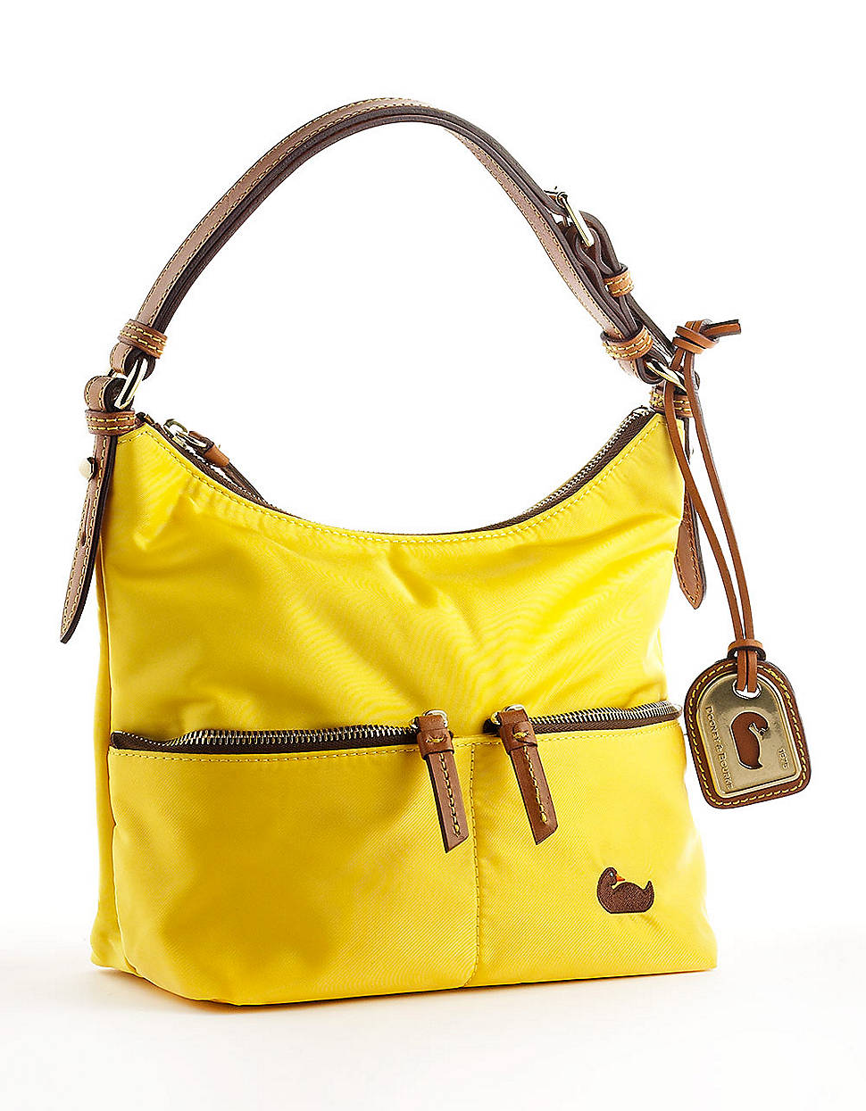 Dooney & Bourke Nylon Small Zipper Sac Bag in Yellow Lyst