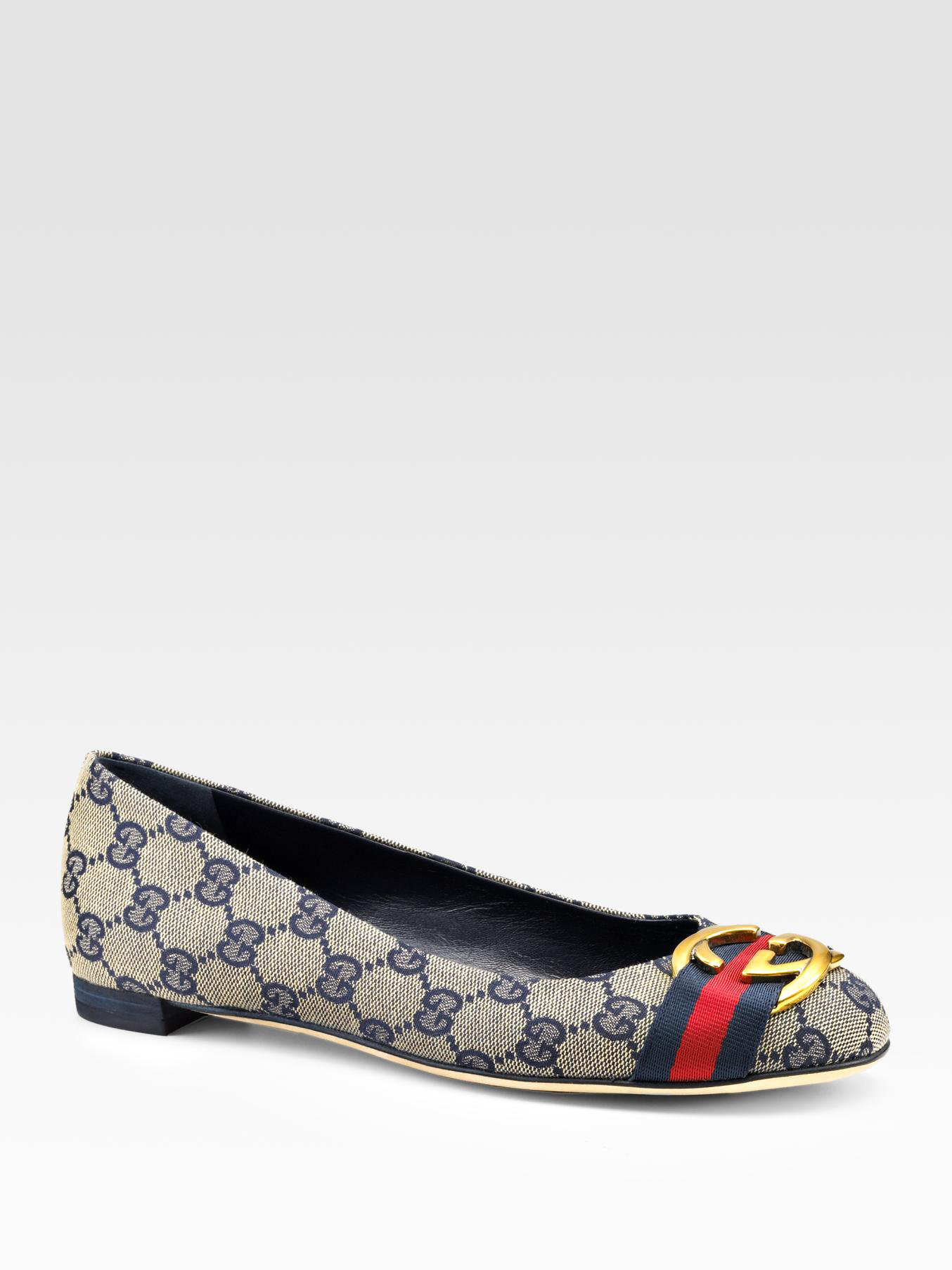 Gucci Gg Ballet Flats in Beige Blue (Gray) | Lyst