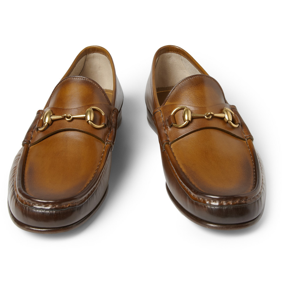 Gucci Horsebit Leather Loafers in Brown for Men | Lyst