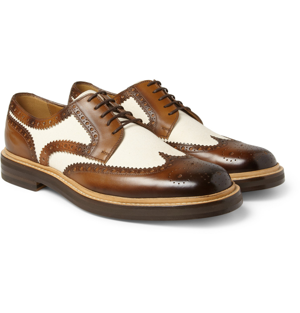 canvas brogues