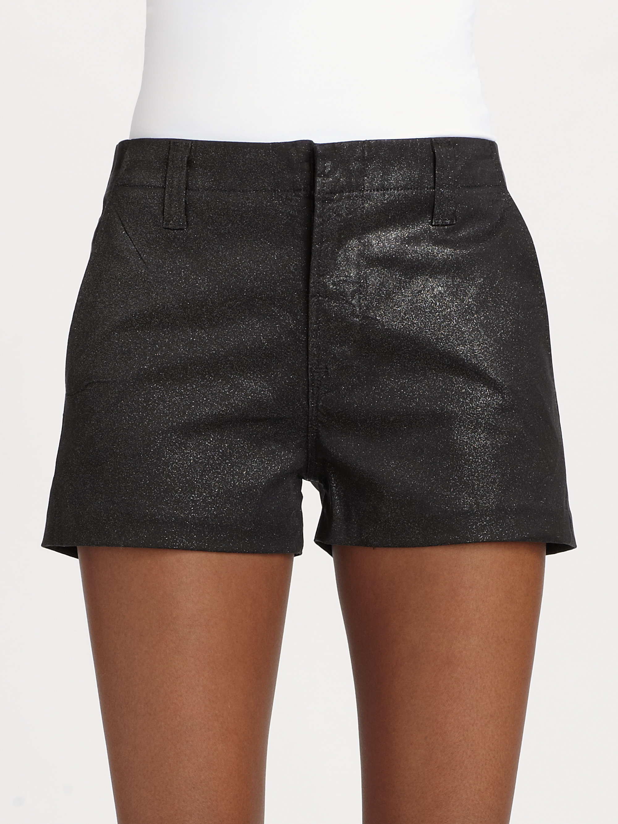 Lola Highrise Coated Denim Shorts 